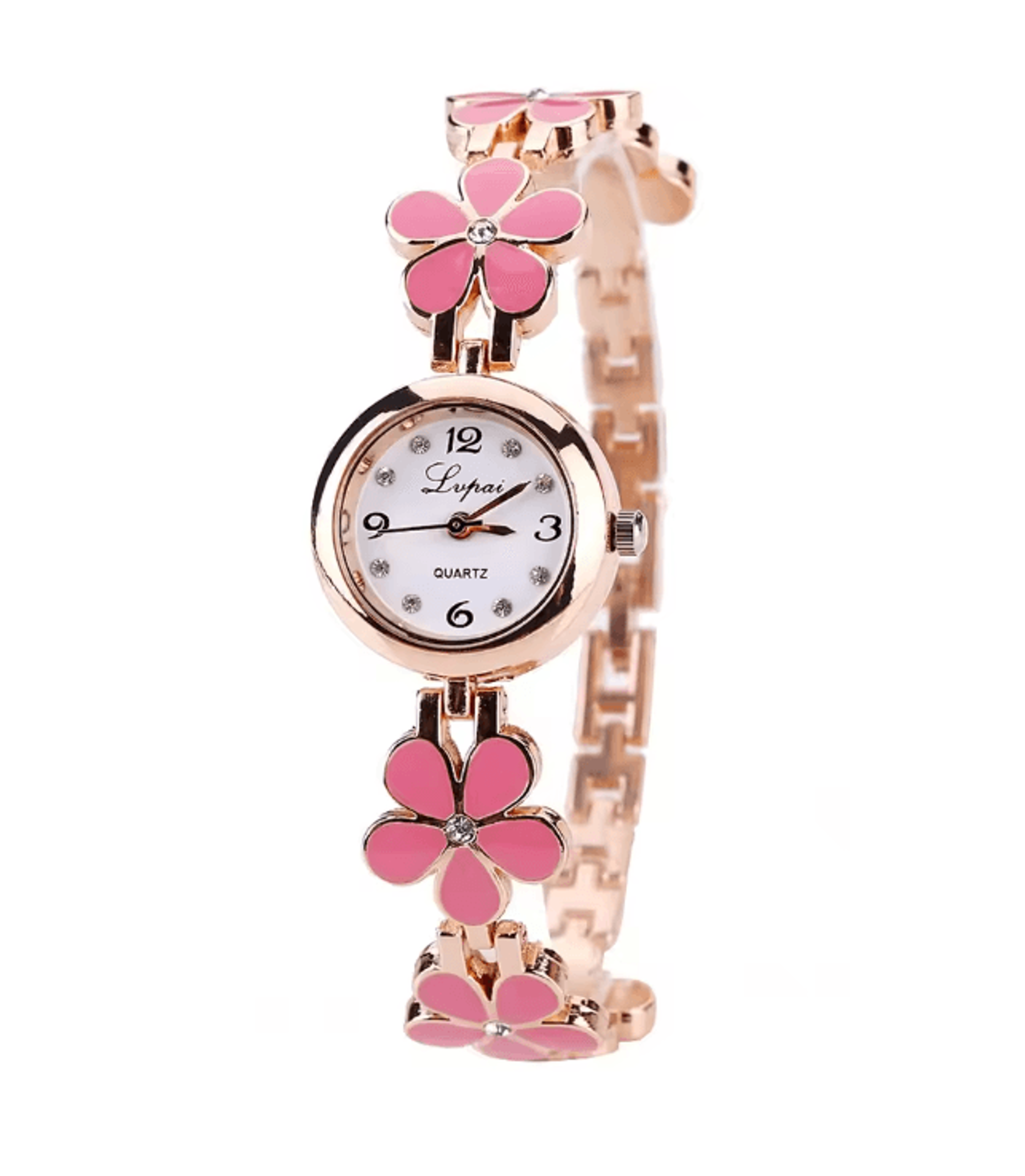 Luxury Flower Bracelet Womens Quartz Watch Rhinestone Small Dial 5