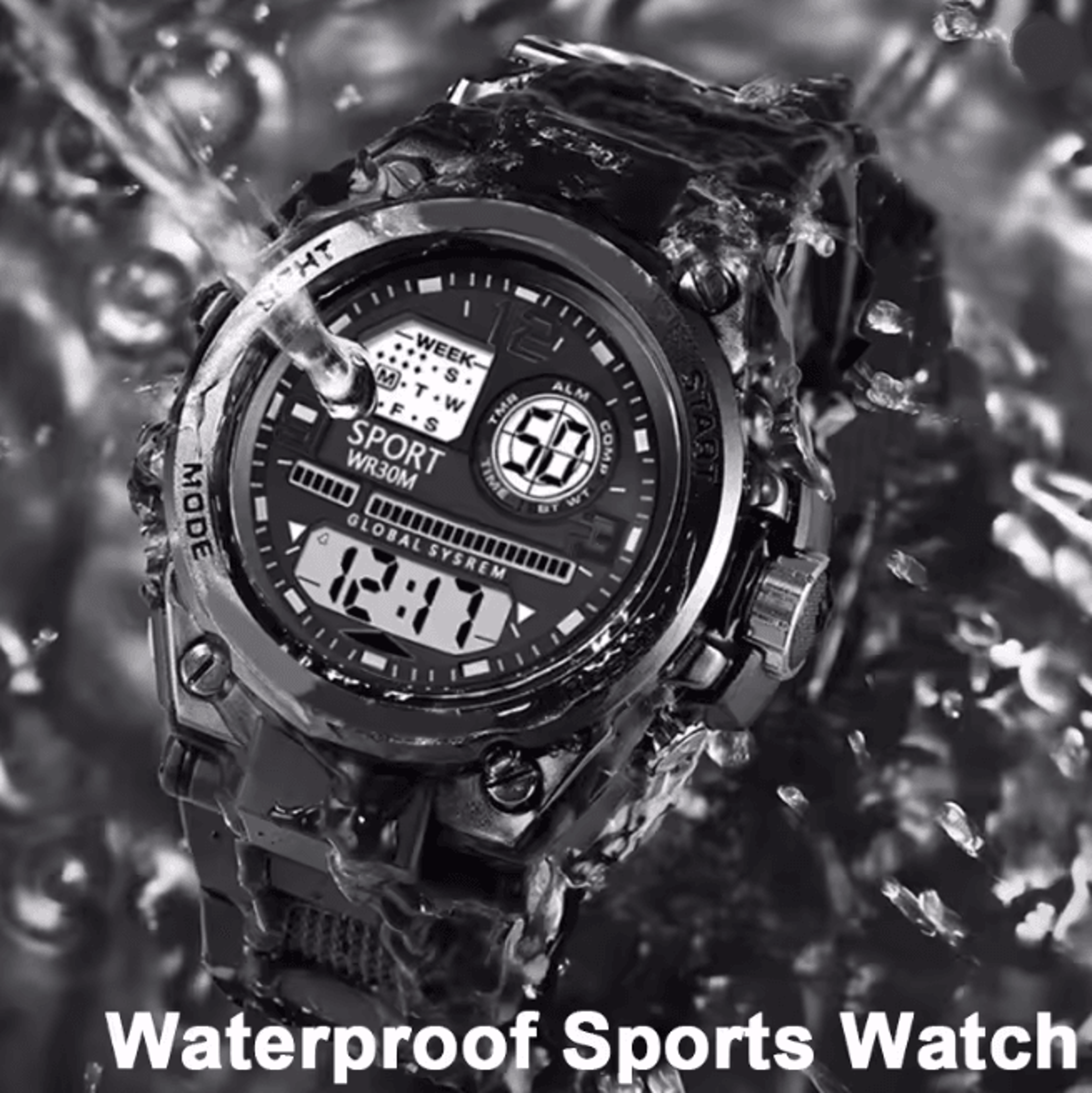 Mens Multifunction LED Sports Watch Waterproof Luminous 1