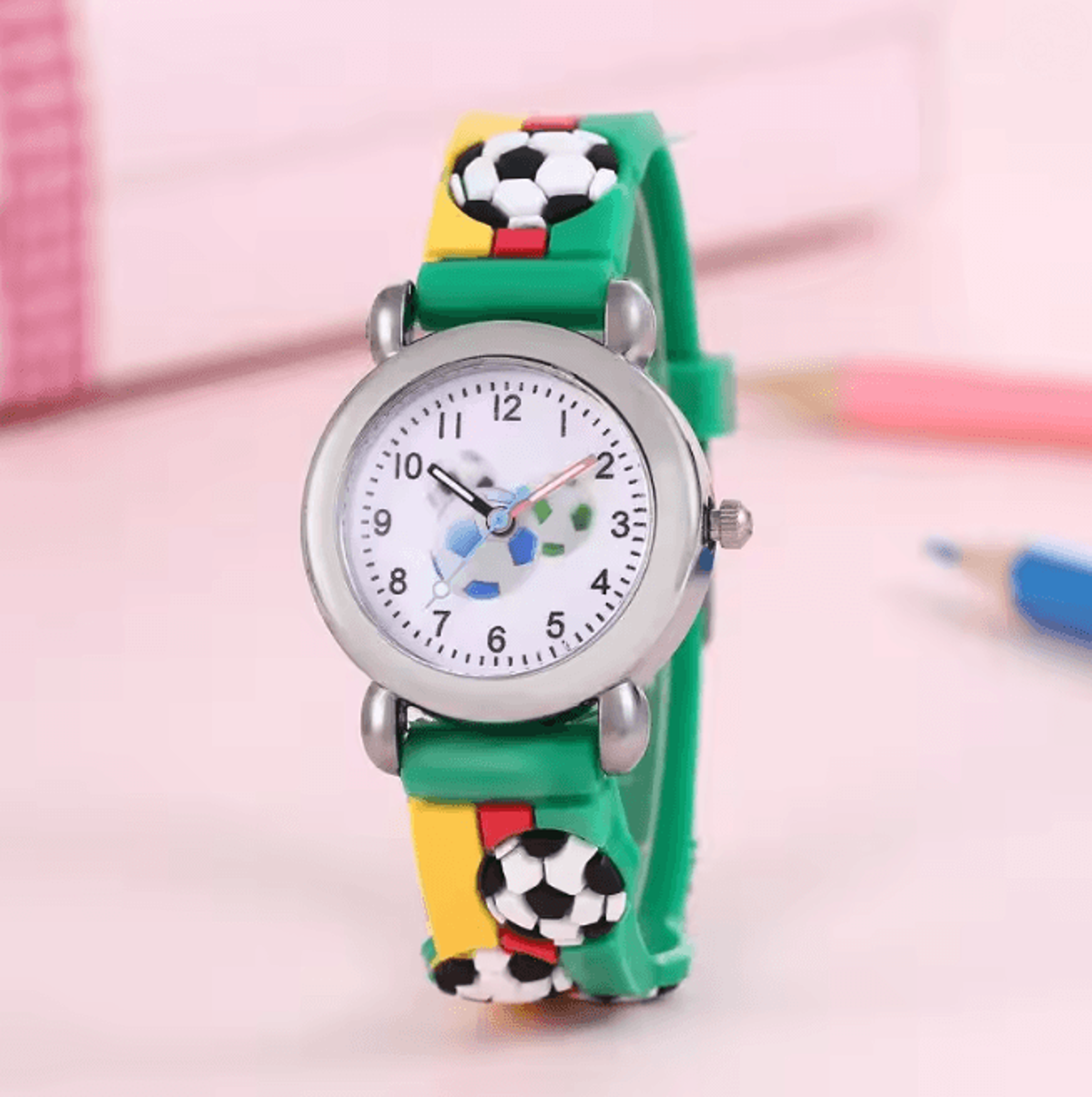 Kids Football Cartoon Quartz Watch Fun Learning Style 8