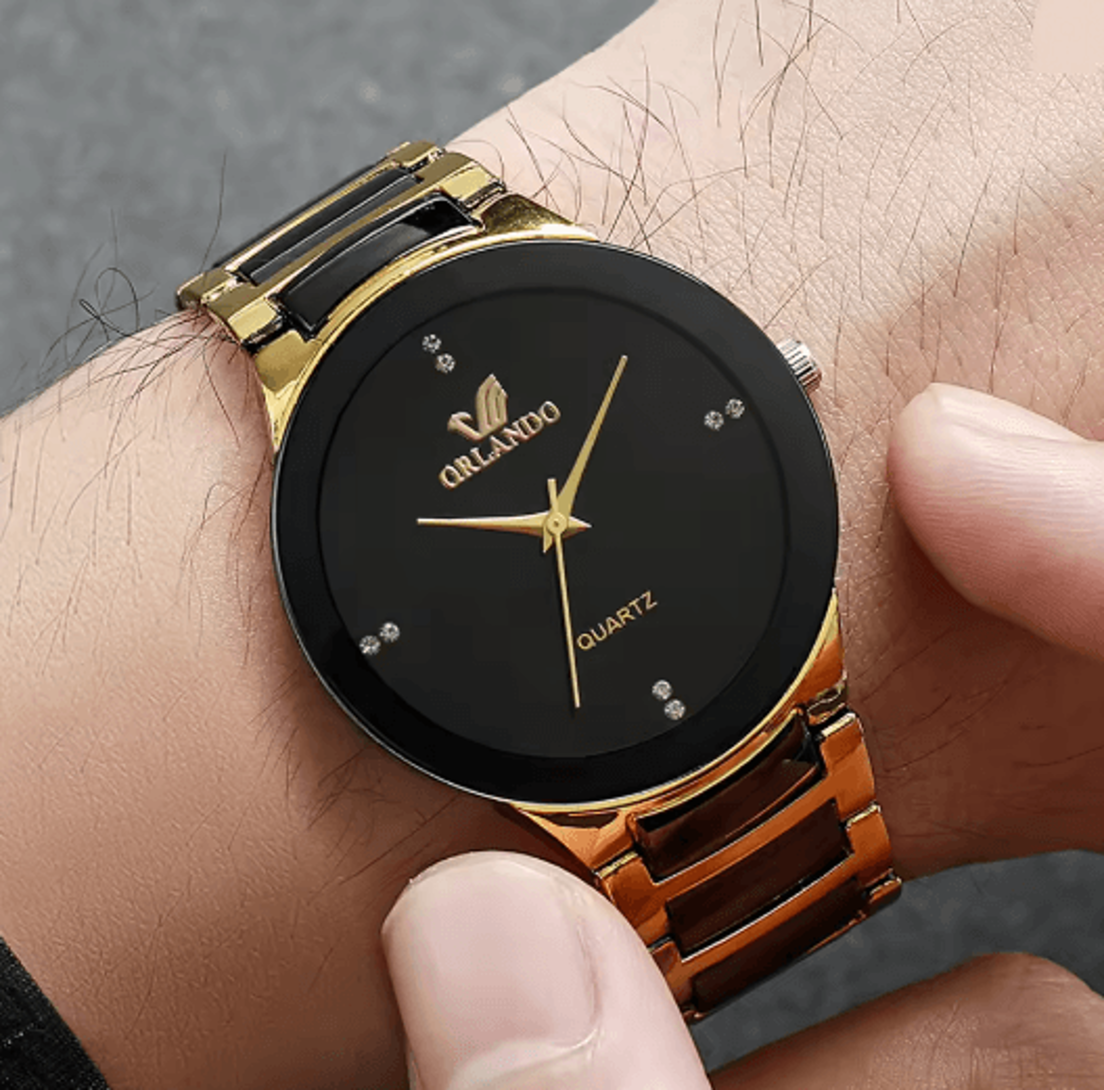 Couple Stainless Steel Quartz Watch Set Classic Analog Style 5
