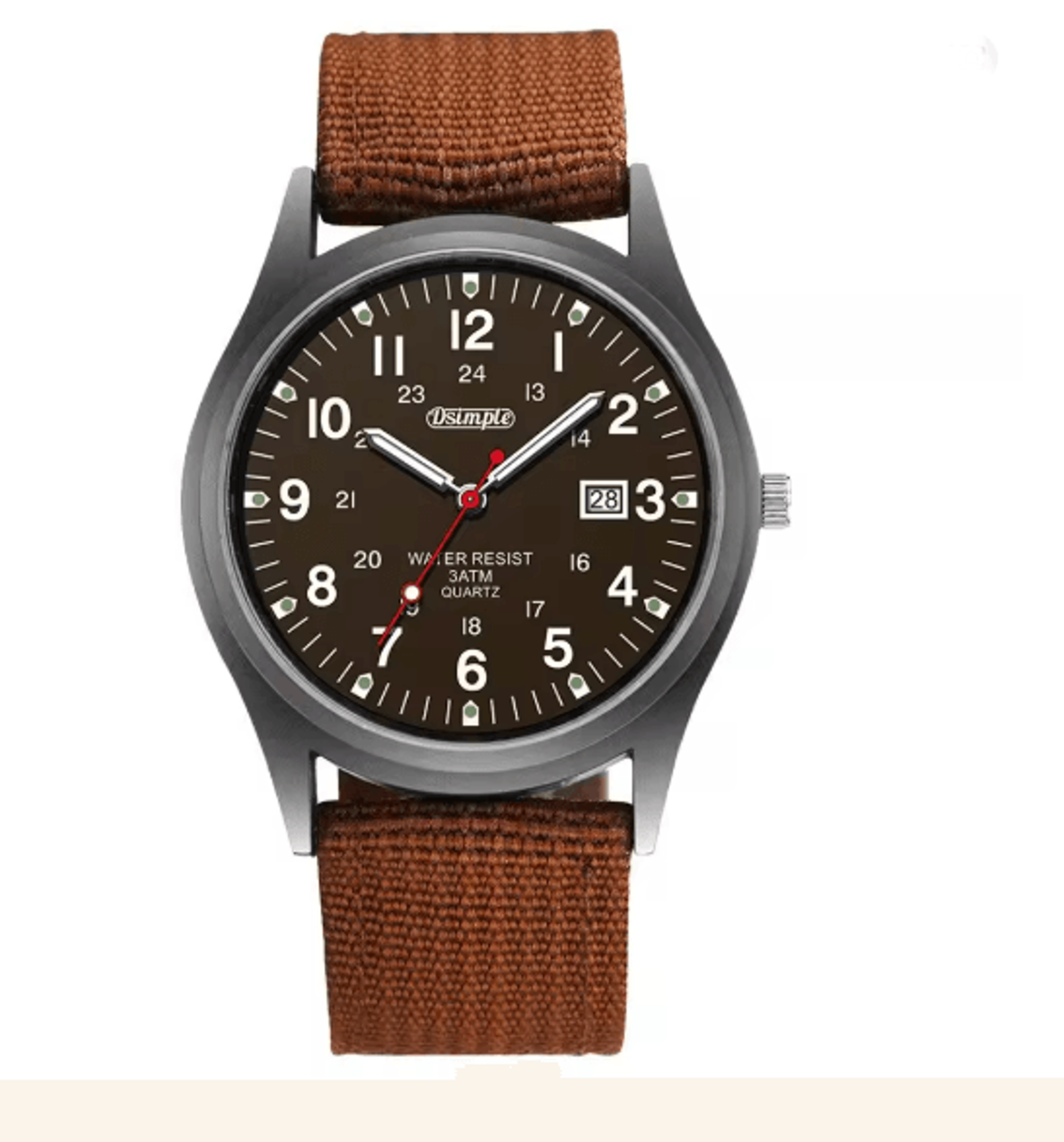 Mens Military Quartz Watch Luminous Nylon Strap Calendar Style 3