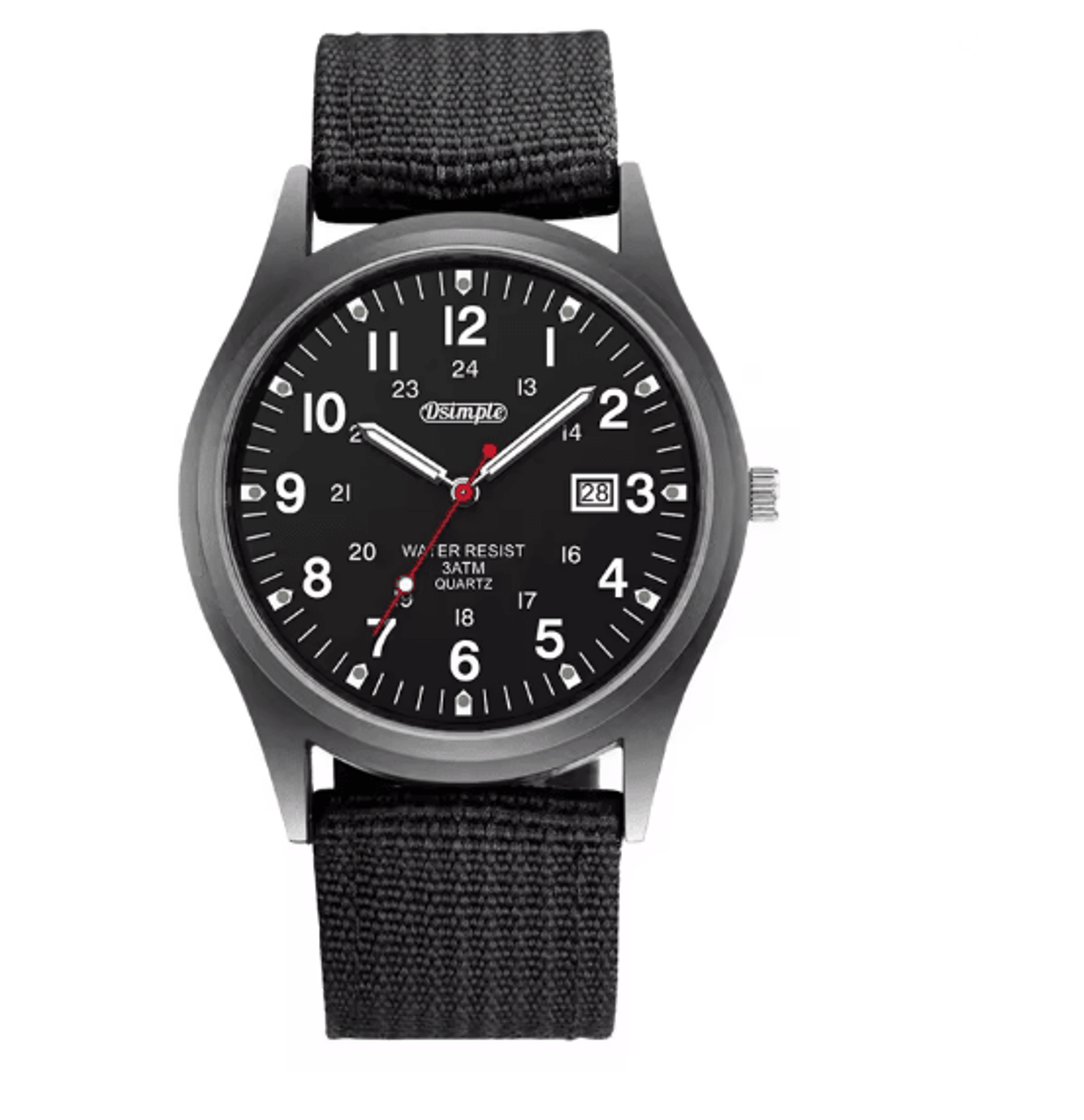 Mens Military Quartz Watch Luminous Nylon Strap Calendar Style 4