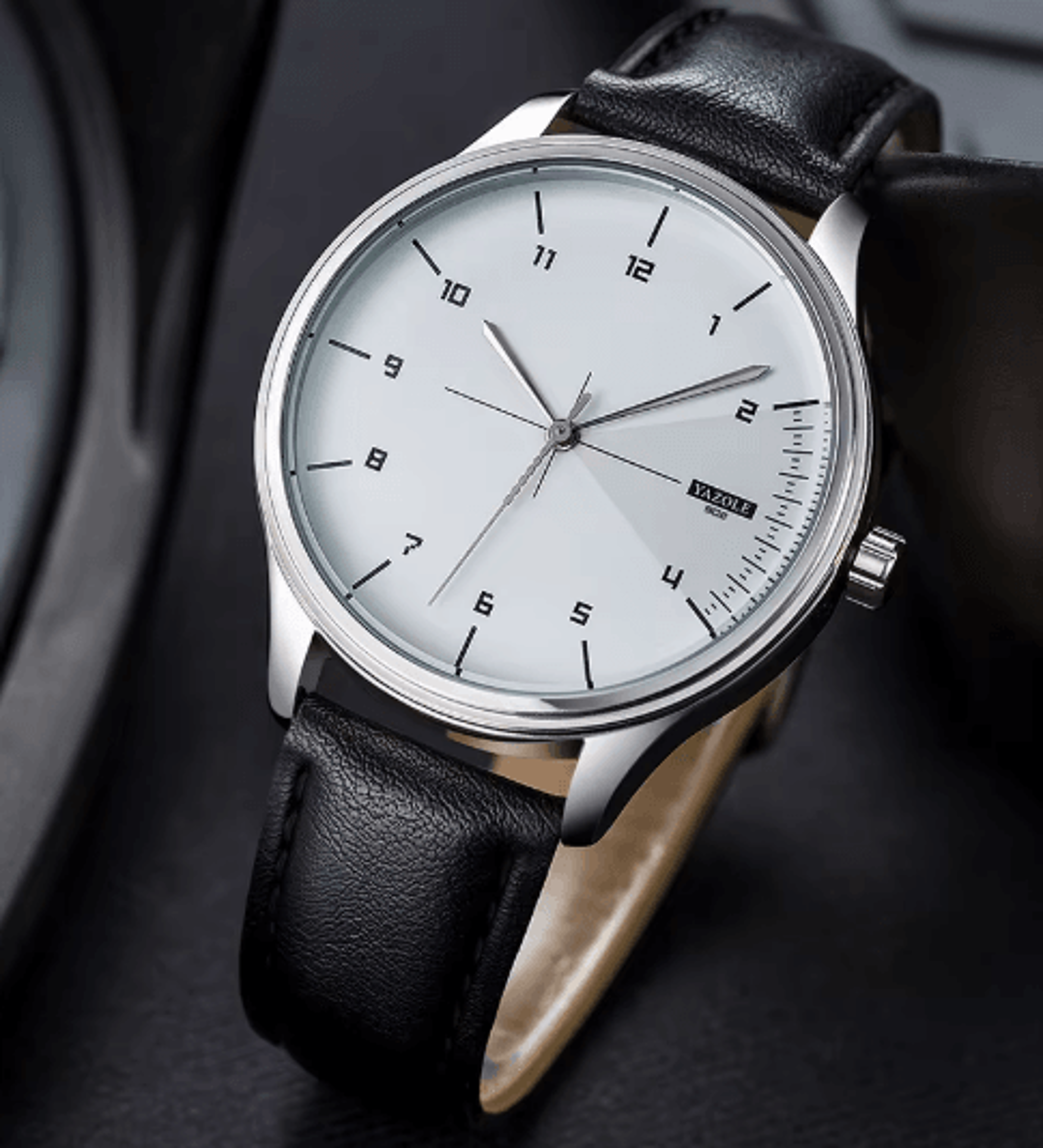 YAZOLE Mens Leather Quartz Watch Casual Sport Style 3