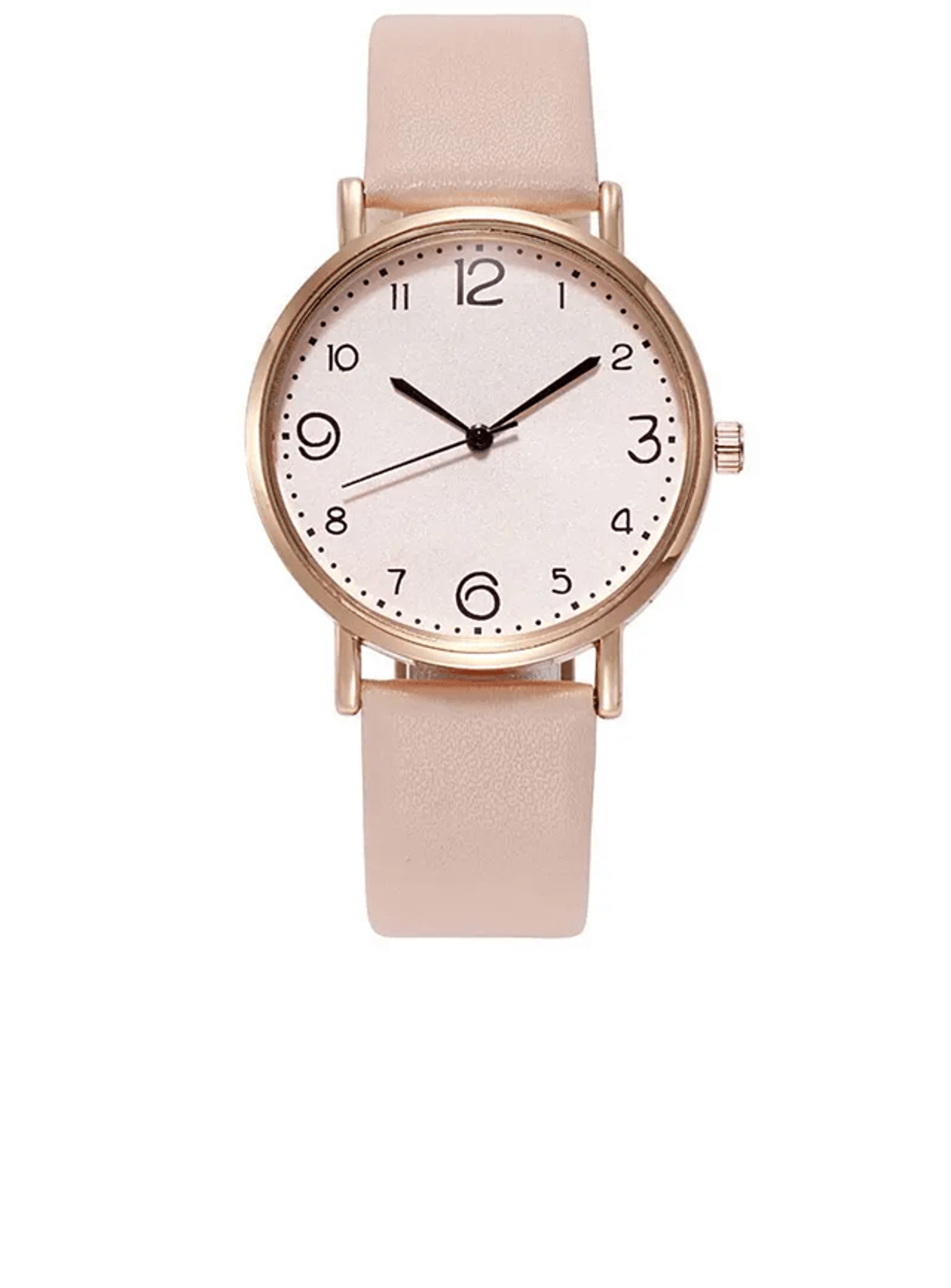 Womens Arabic Number Quartz Watch Casual Leather Style 3