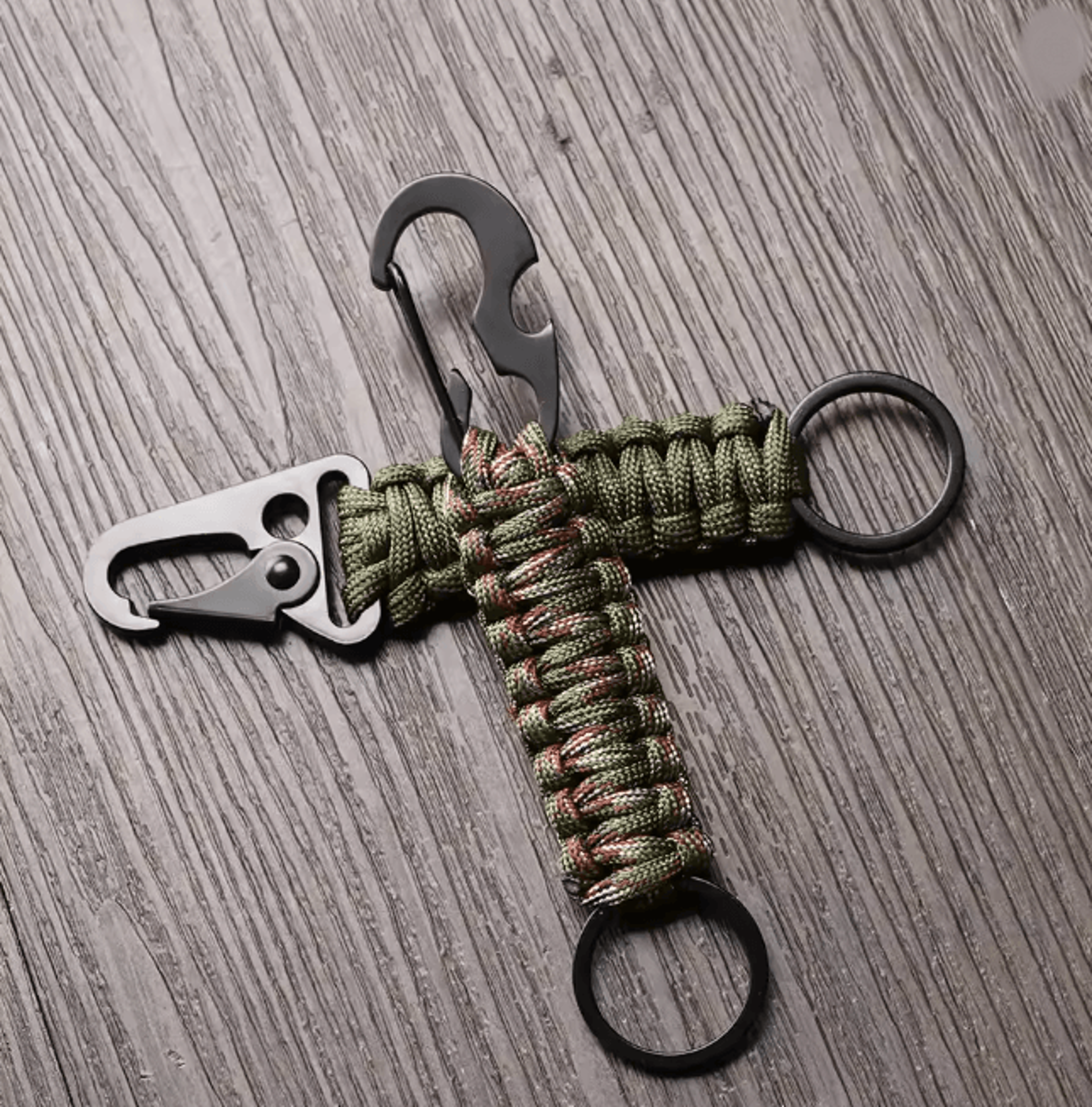 Outdoor Keychain Ring Camping Carabiner Military Paracord Cord Rope Camping Survival Kit Emergency  1