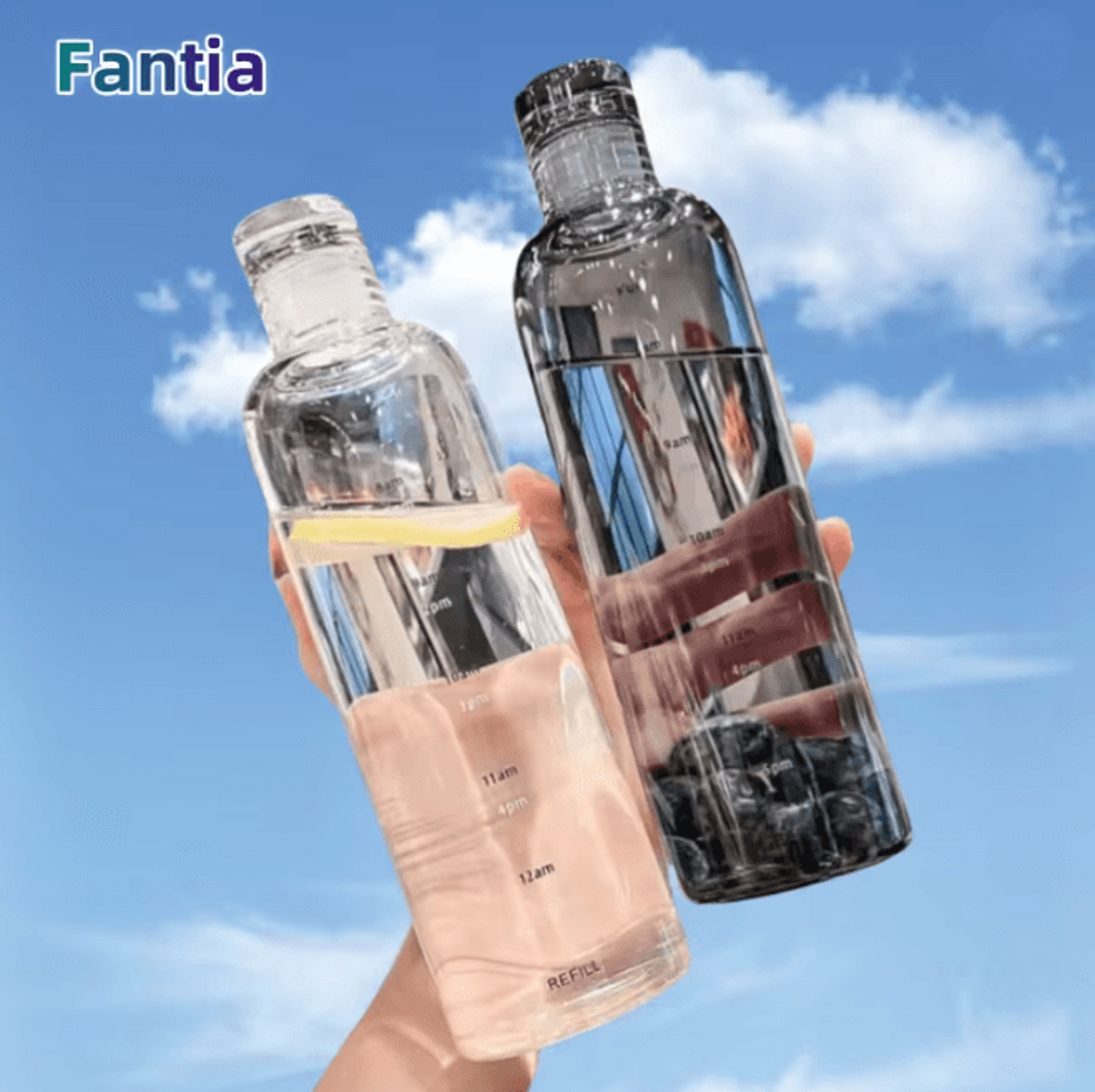hydratrack leakproof water bottle with time scale 700ml