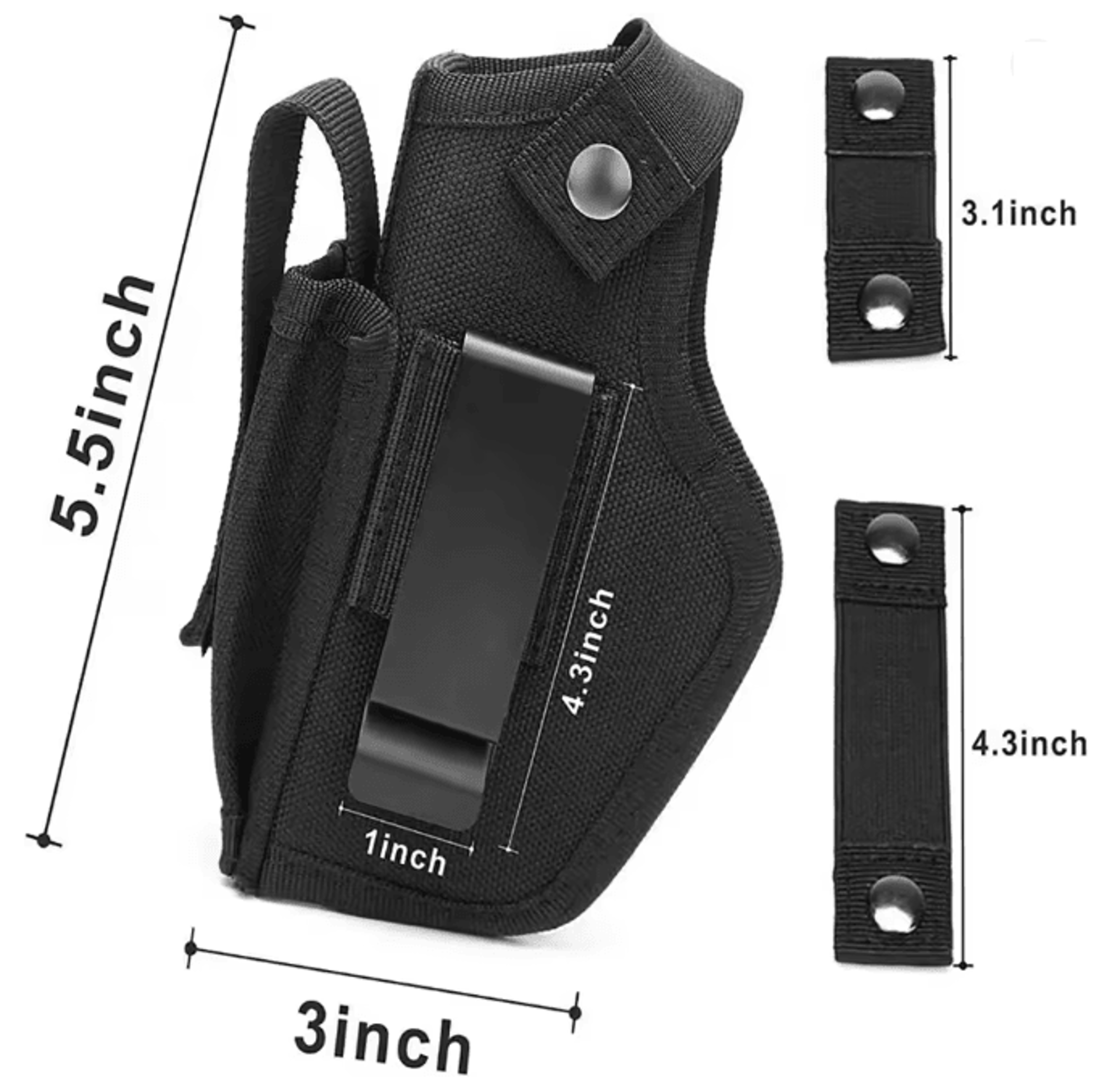Universal Concealed Carry Gun Holster With Bullet Clip Belt Mount 2