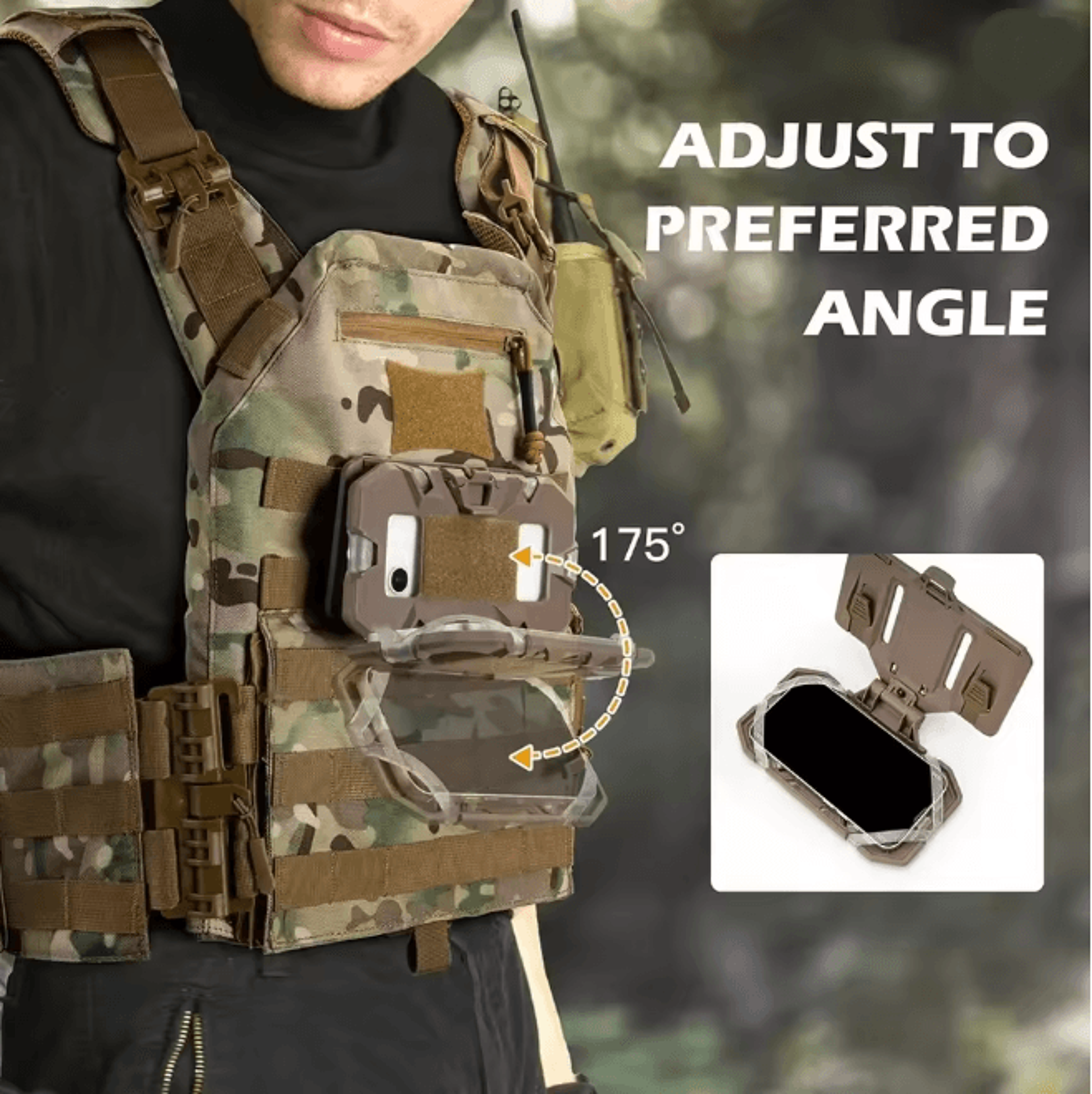Tactical Molle Phone Holder Folding Navigation Board Vest Mount 3