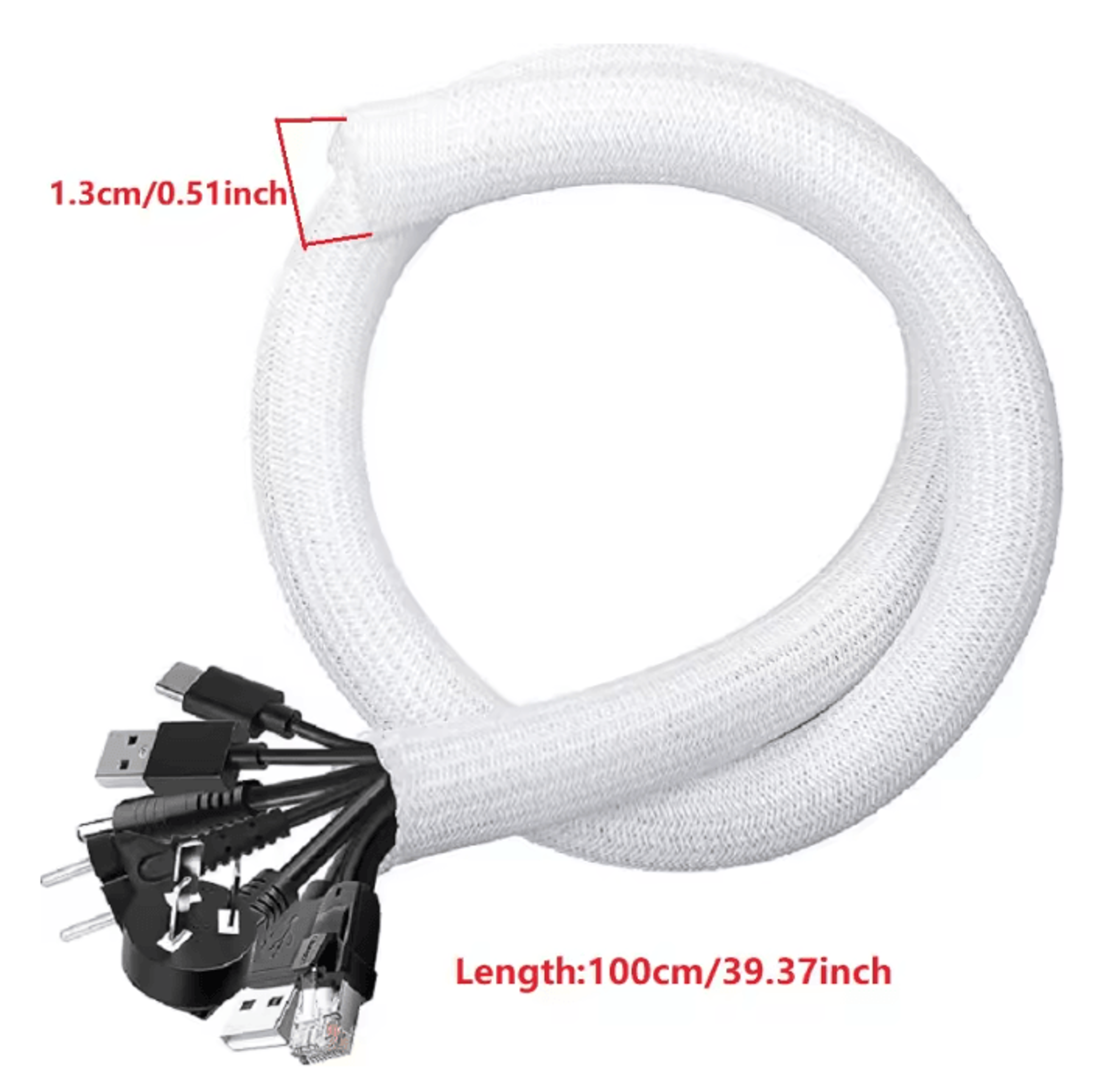 Braided Cable Sleeve PET Nylon Wire Protector Cable Wrap 5