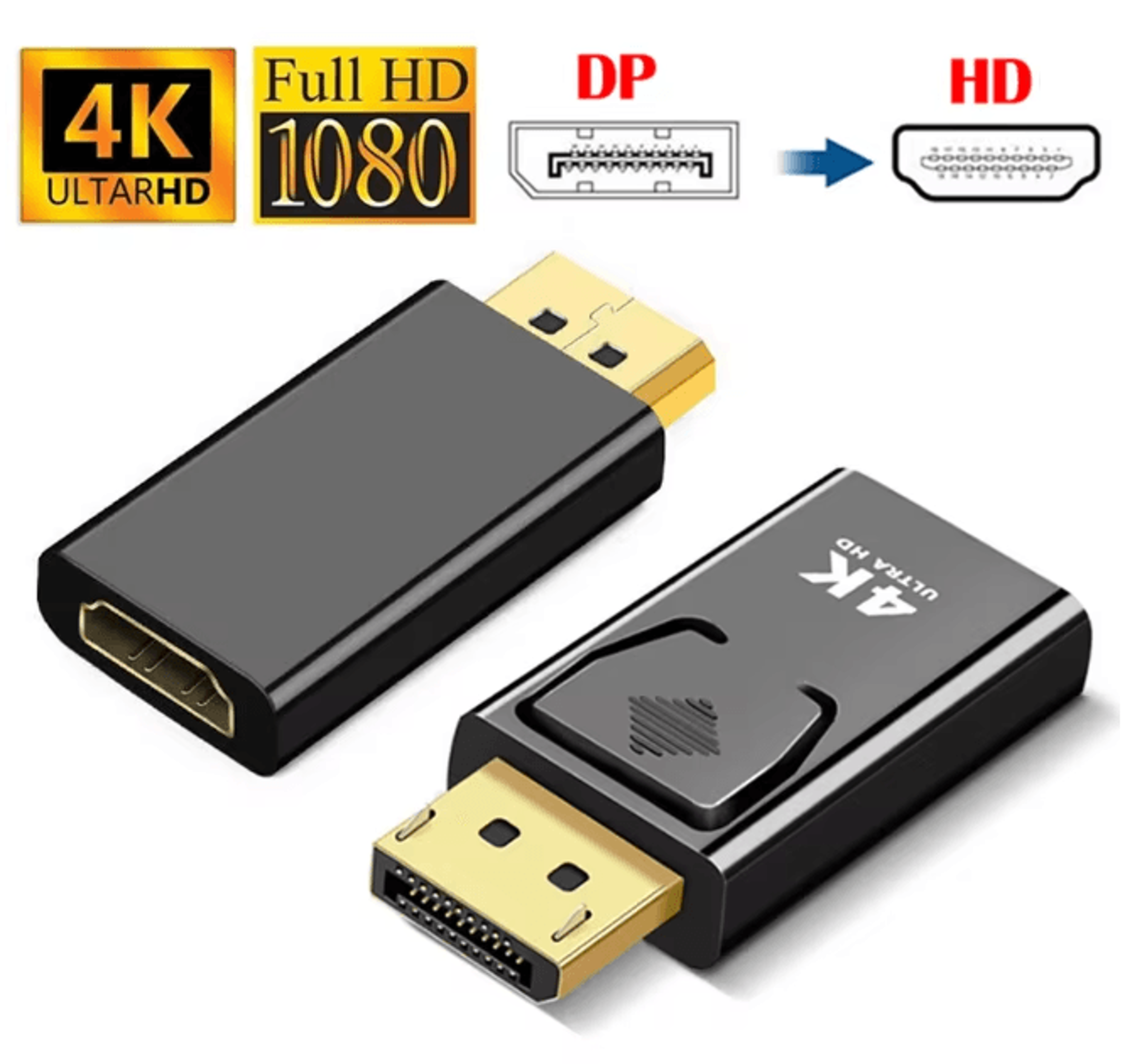 UltraLink 4K DisplayPort To HDMI Adapter DP To HDMI Video Converter 0