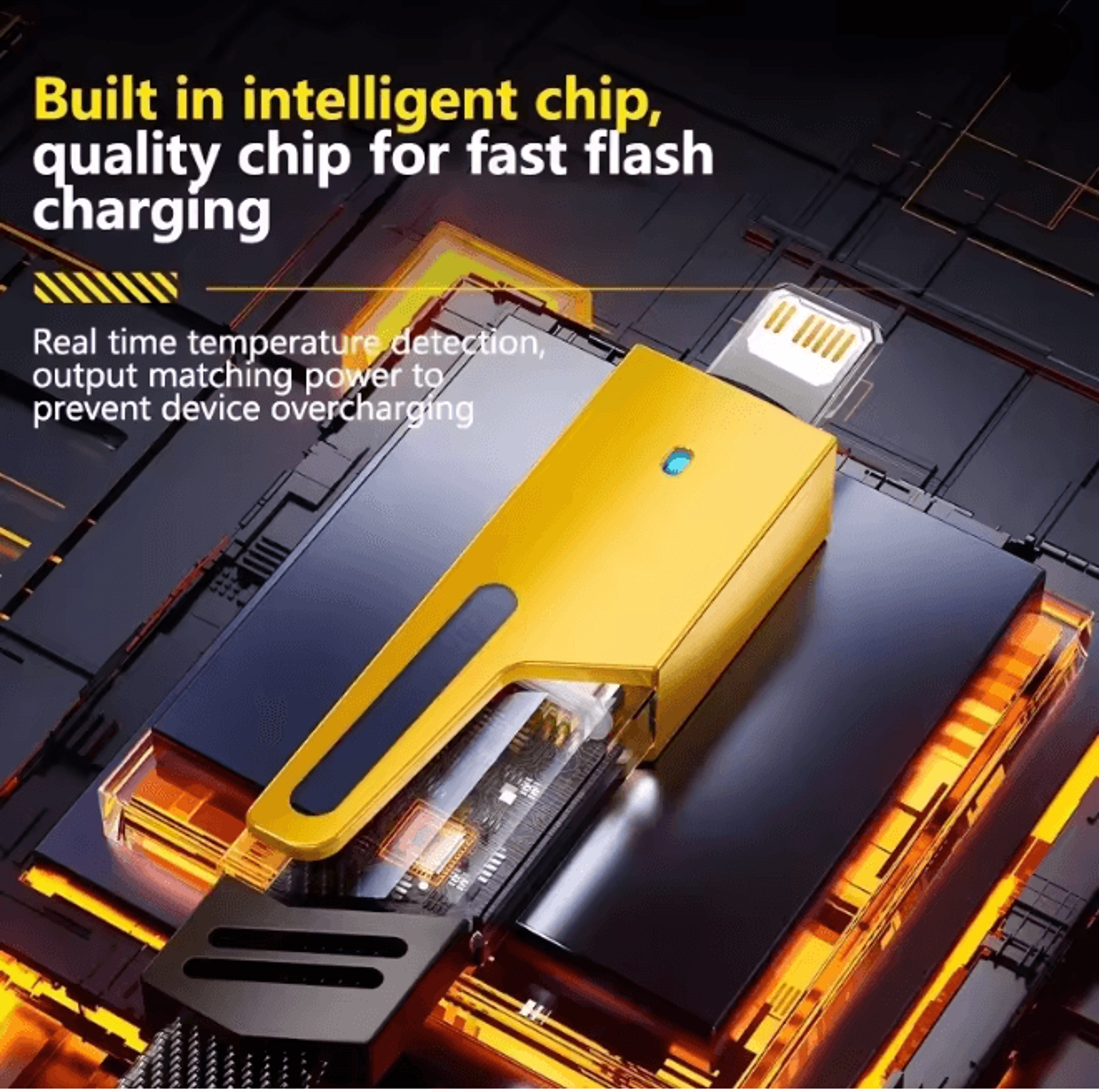 PowerFlex 4 In 1 Fast Charging Cable Multi Port USB C Charging Cord 65W 1