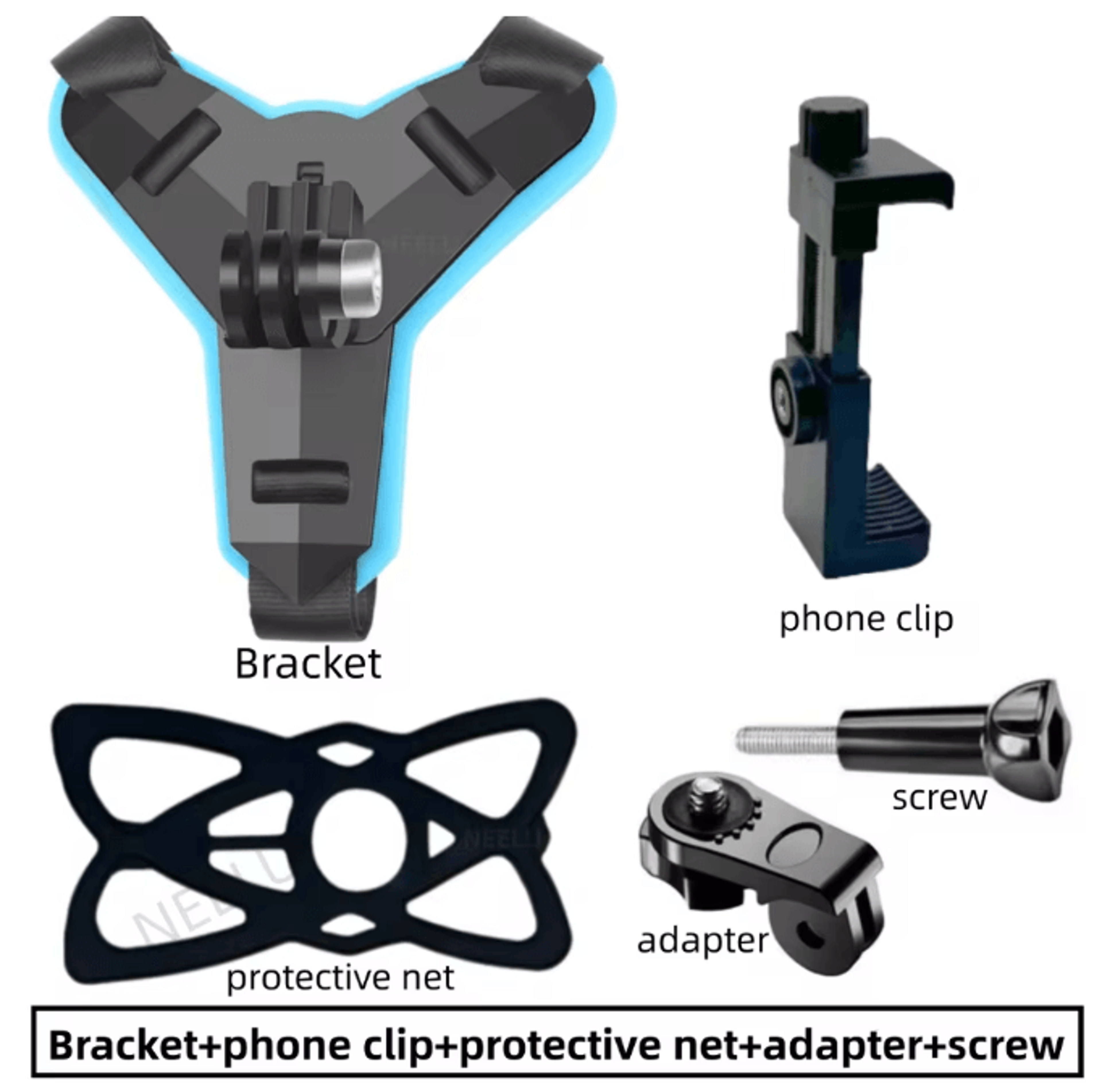 RideView Motorcycle Helmet Camera Mount Phone And Action Camera Holder 7