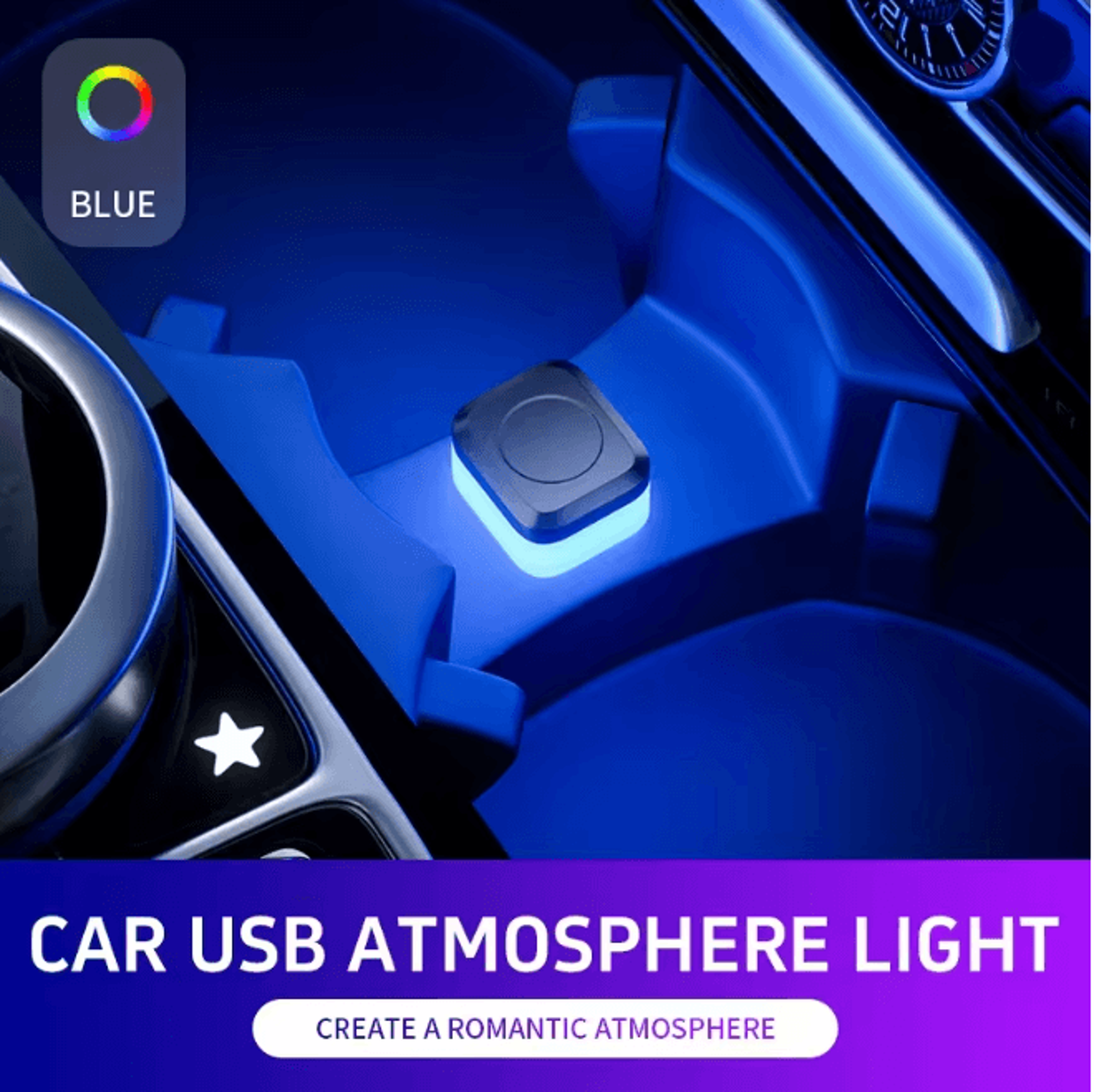 GlowDrive USB Car LED Interior Light Mood Lamp Ambient Reading Light 7