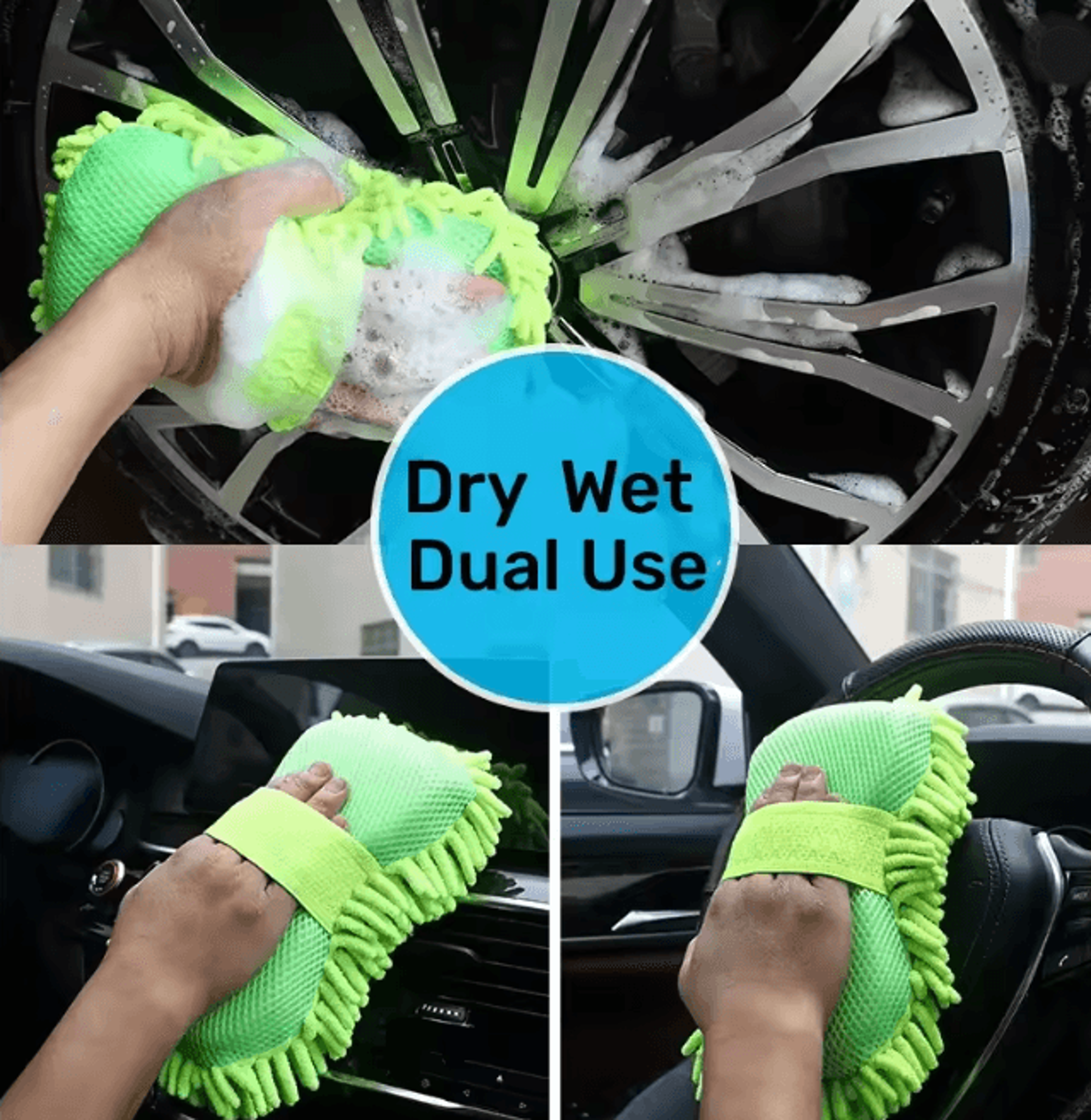 UltraSoft Microfiber Car Wash Sponge Detailing Glove And Cleaning Towel 2