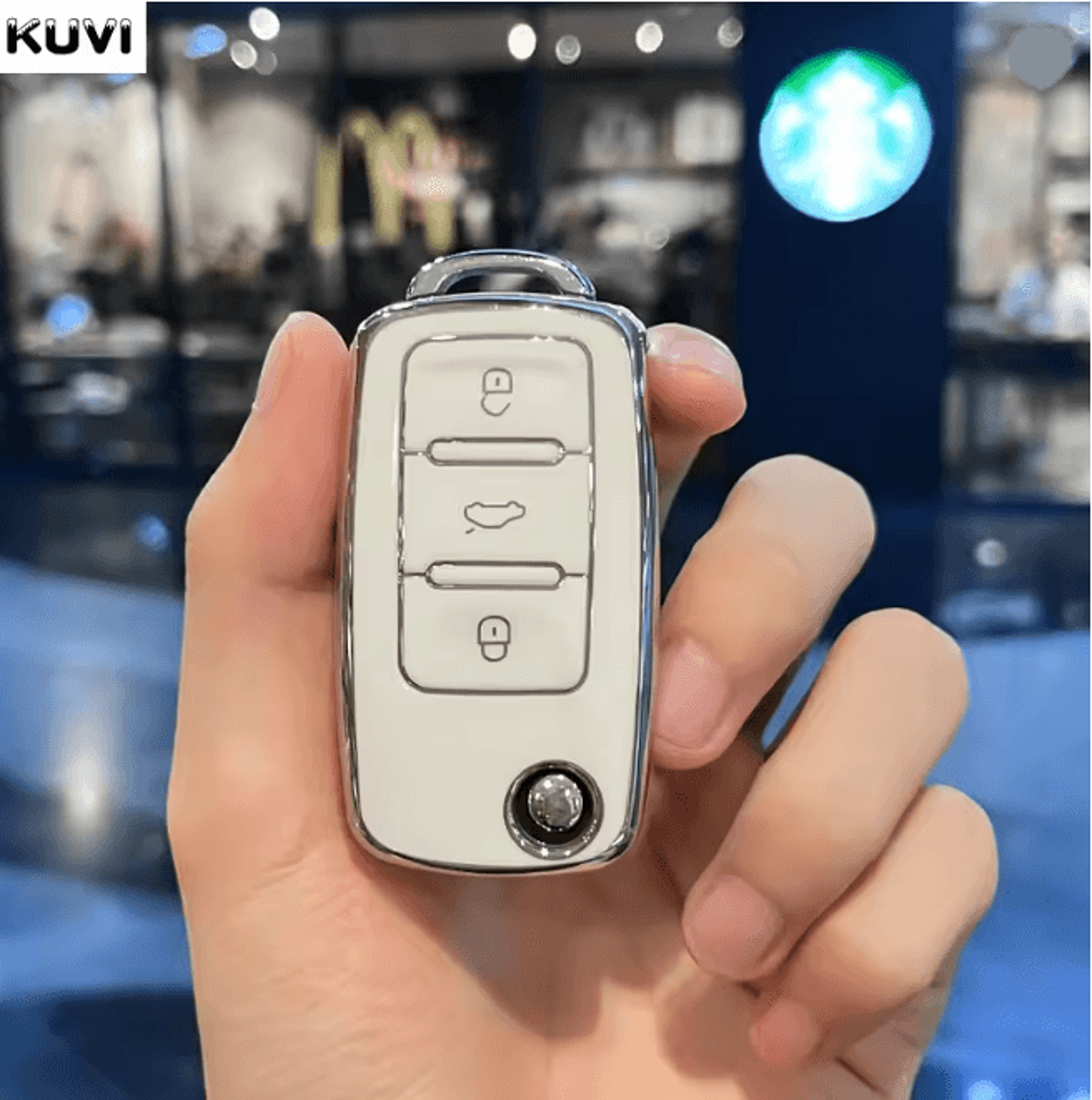 LuxGuard Leather TPU Car Key Case Full Cover For Volkswagen Keys 11