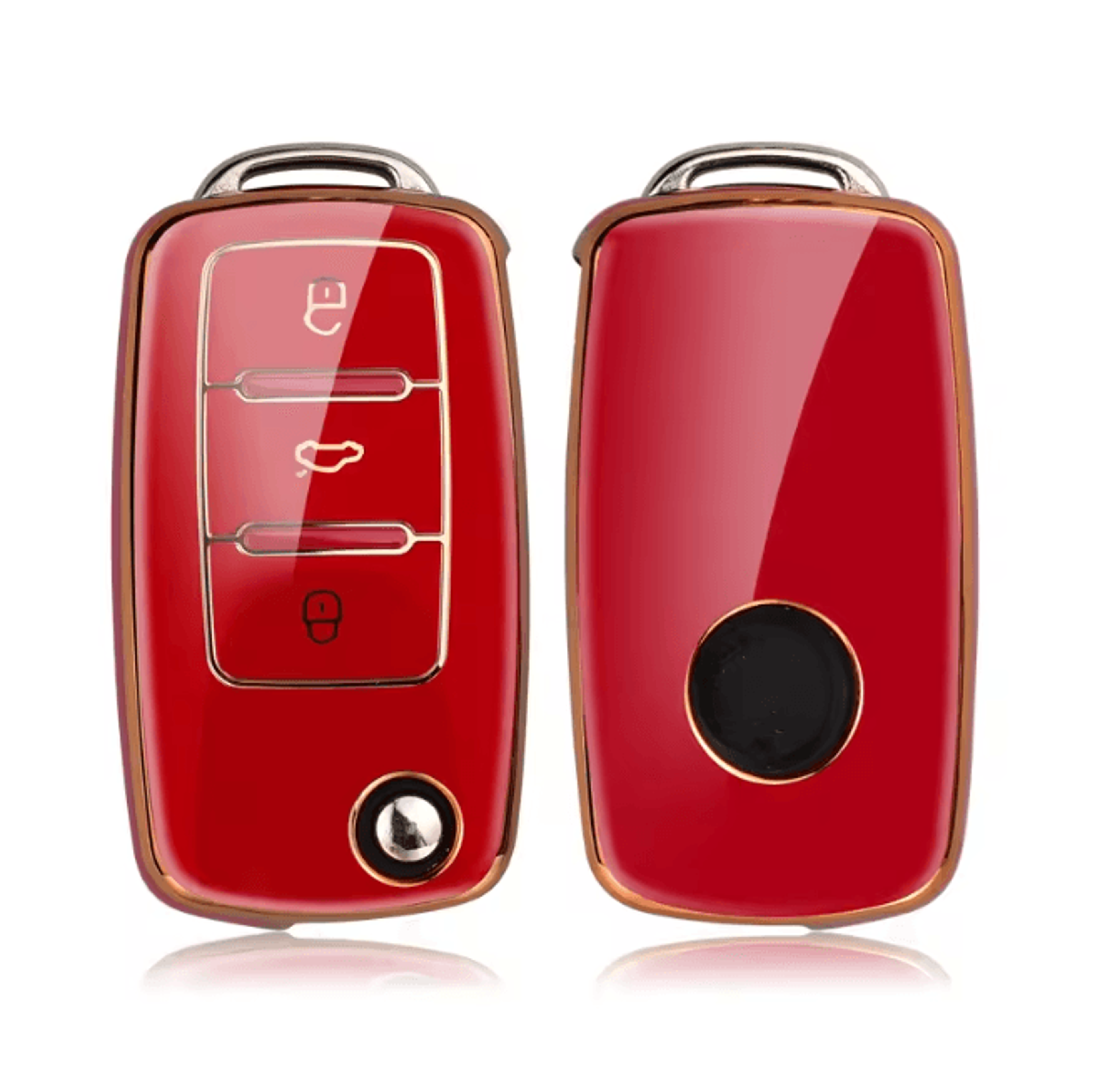 LuxGuard Leather TPU Car Key Case Full Cover For Volkswagen Keys 8