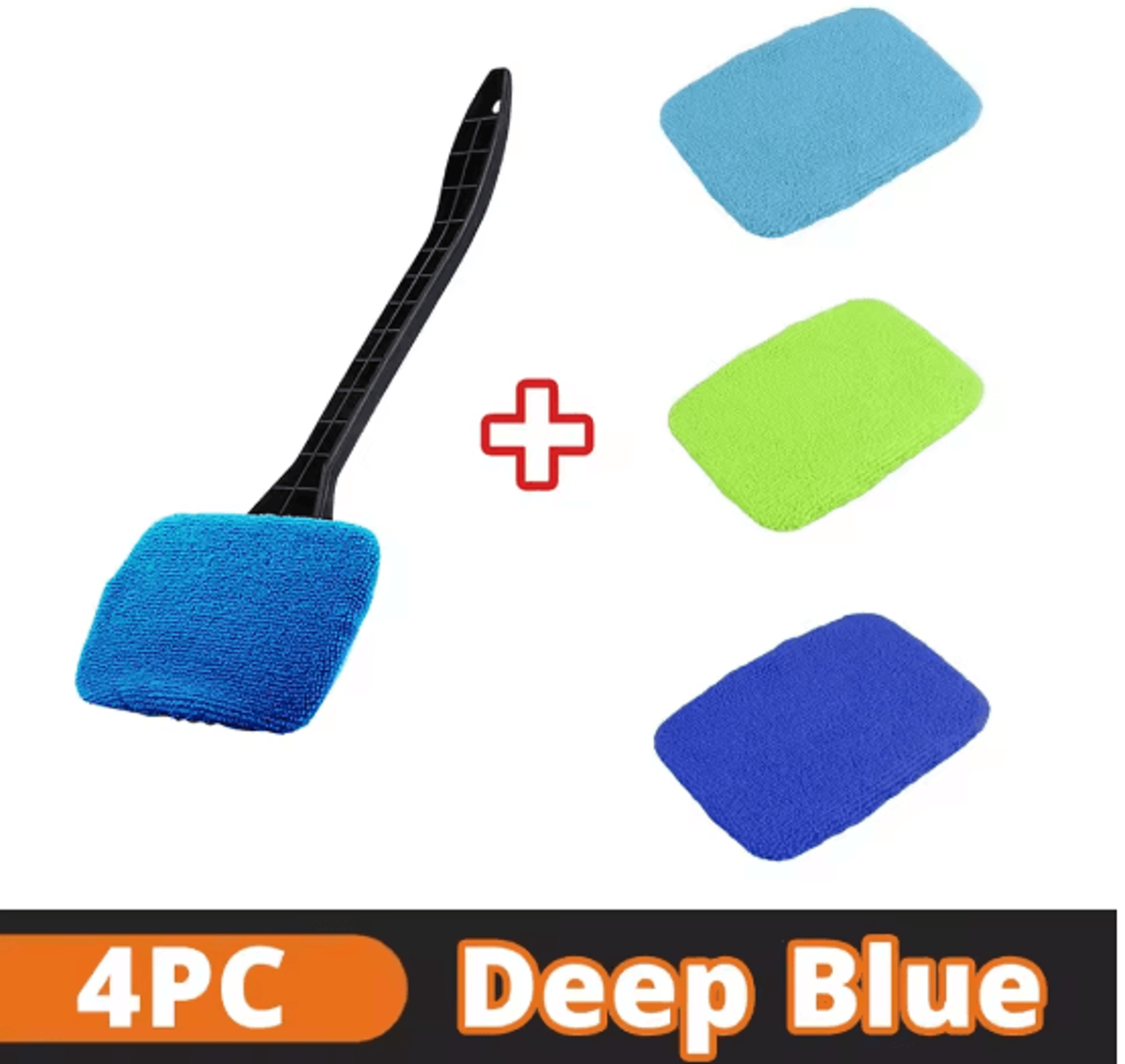Windshield Cleaning Tool With Microfiber Pad Long Handle Car Window Cleaner 8