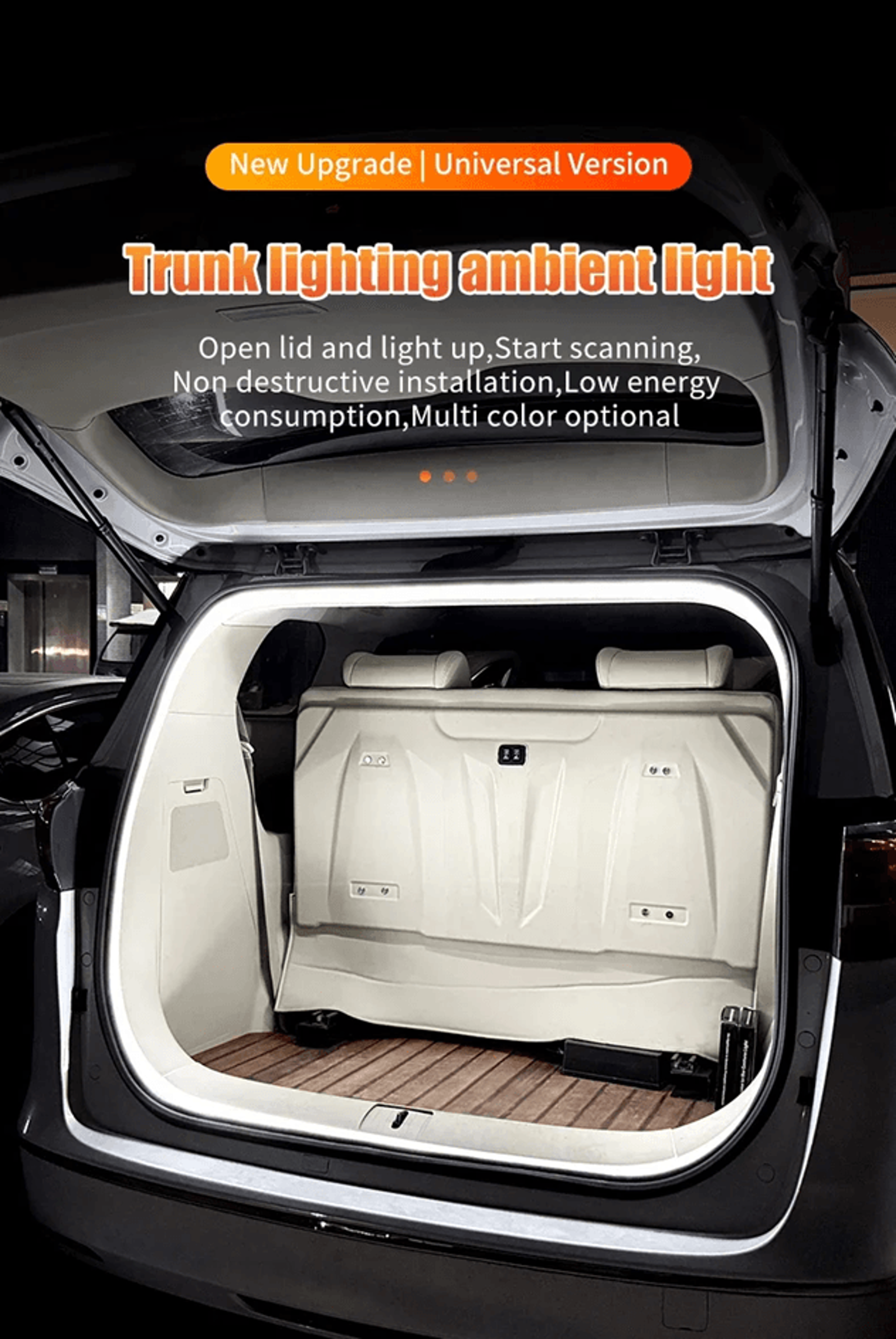 Wireless LED Trunk Light Strip Automatic Car Interior Lighting 3