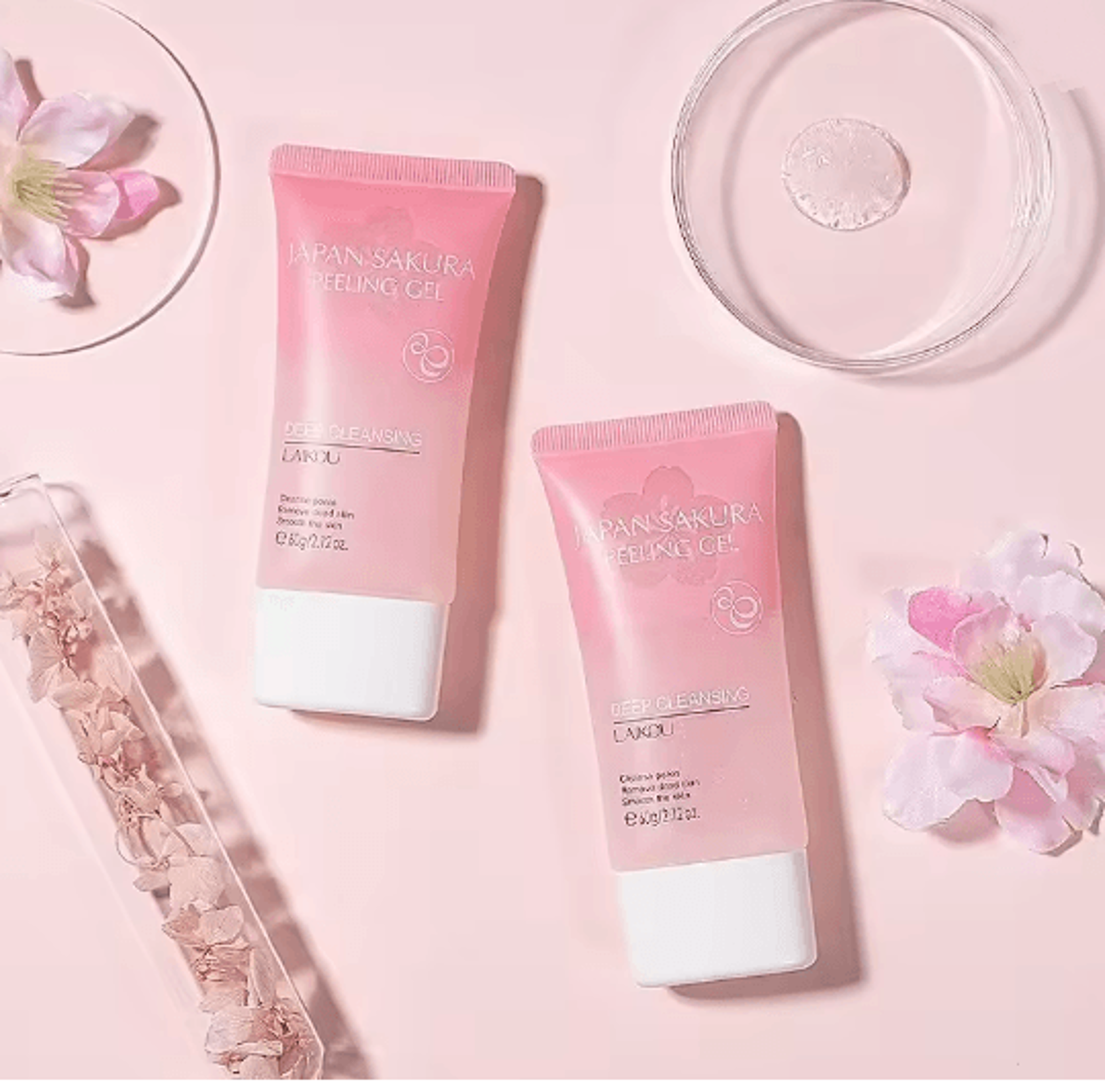 sakura peeling gel facial exfoliating cleanser moisturizing pore care