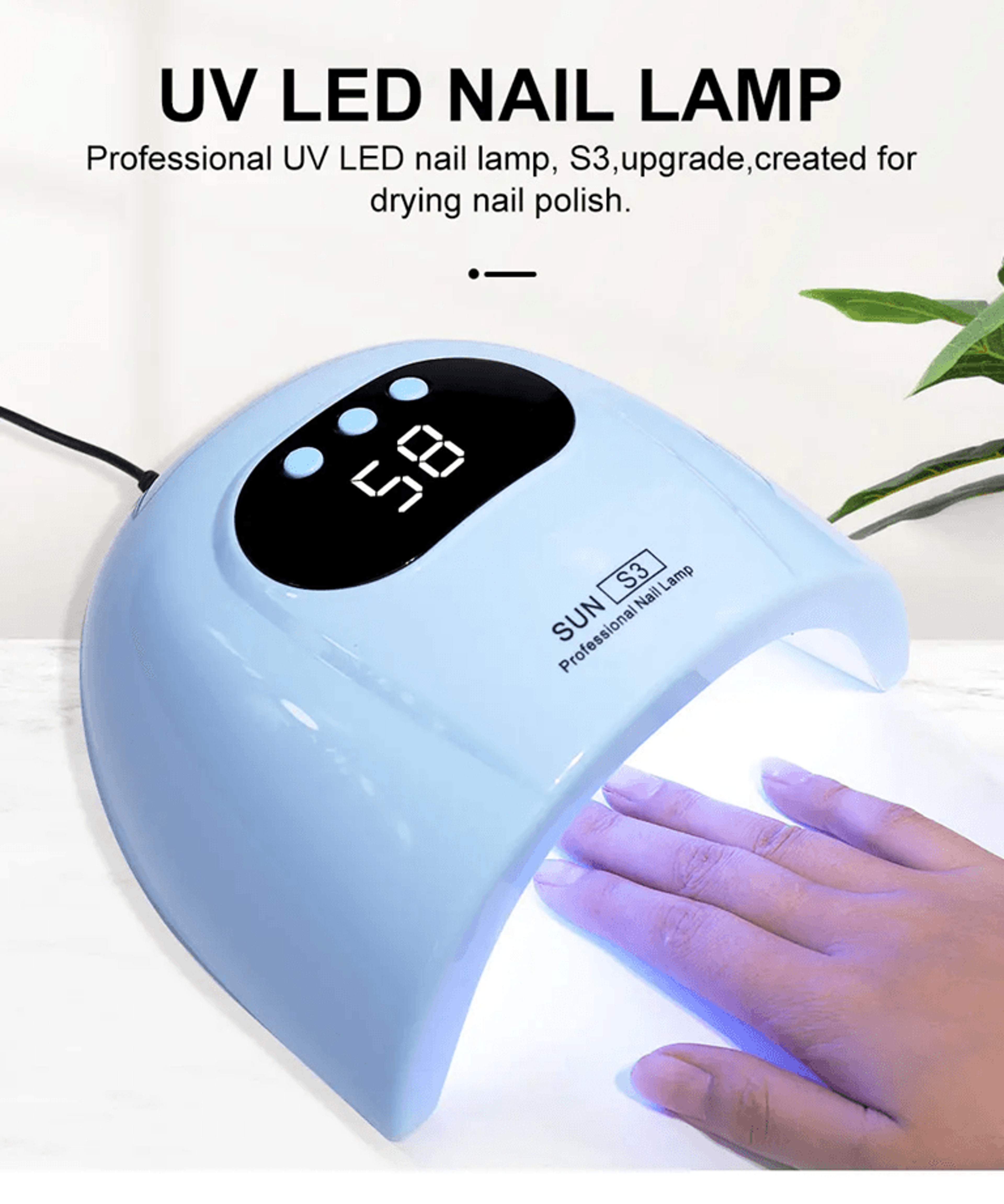 LED UV Nail Lamp Gel Polish Dryer With Motion Sensor Display 0
