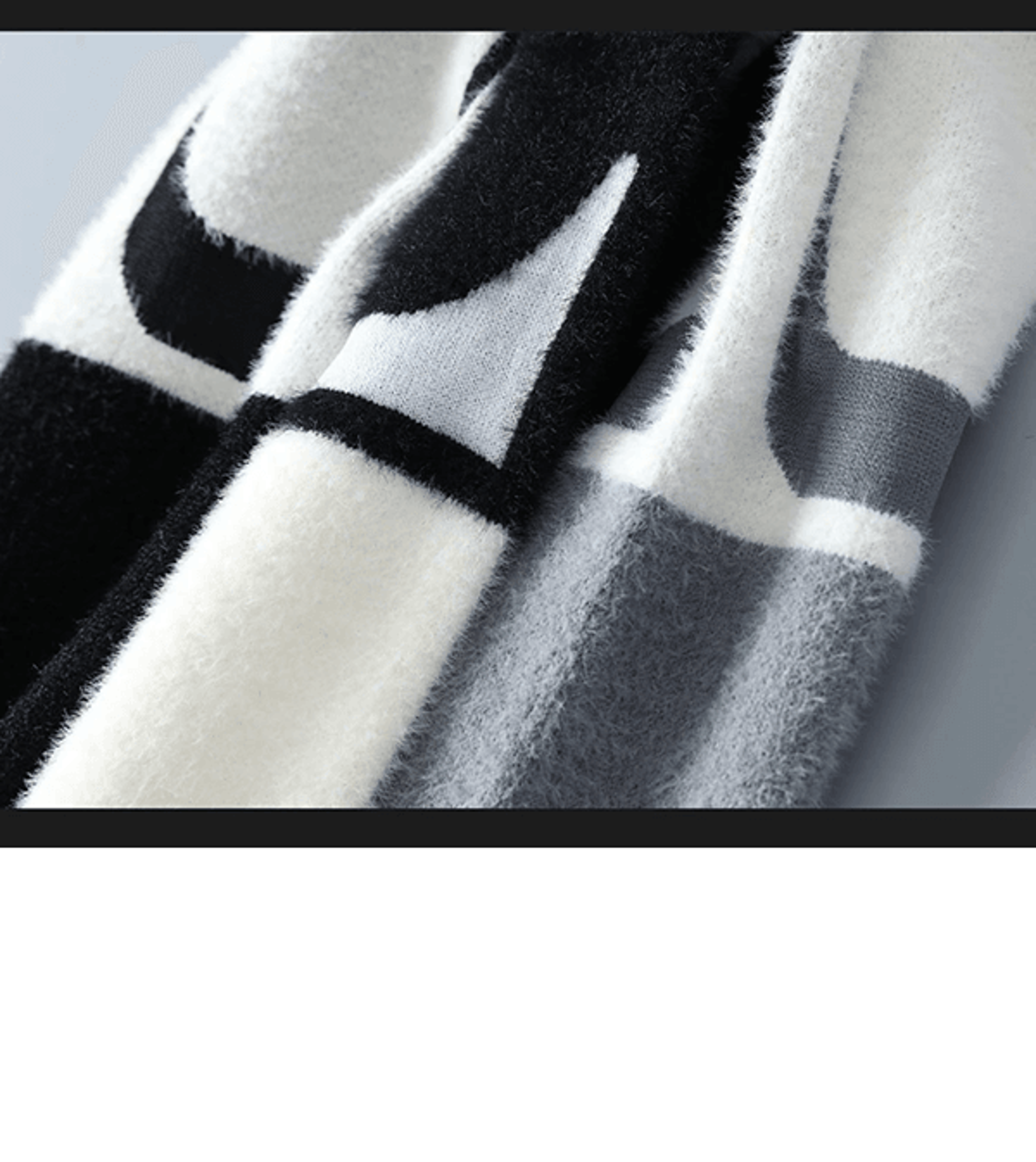 Luxe Patchwork Cashmere Sweater Mens Thick Warm Pullover 0