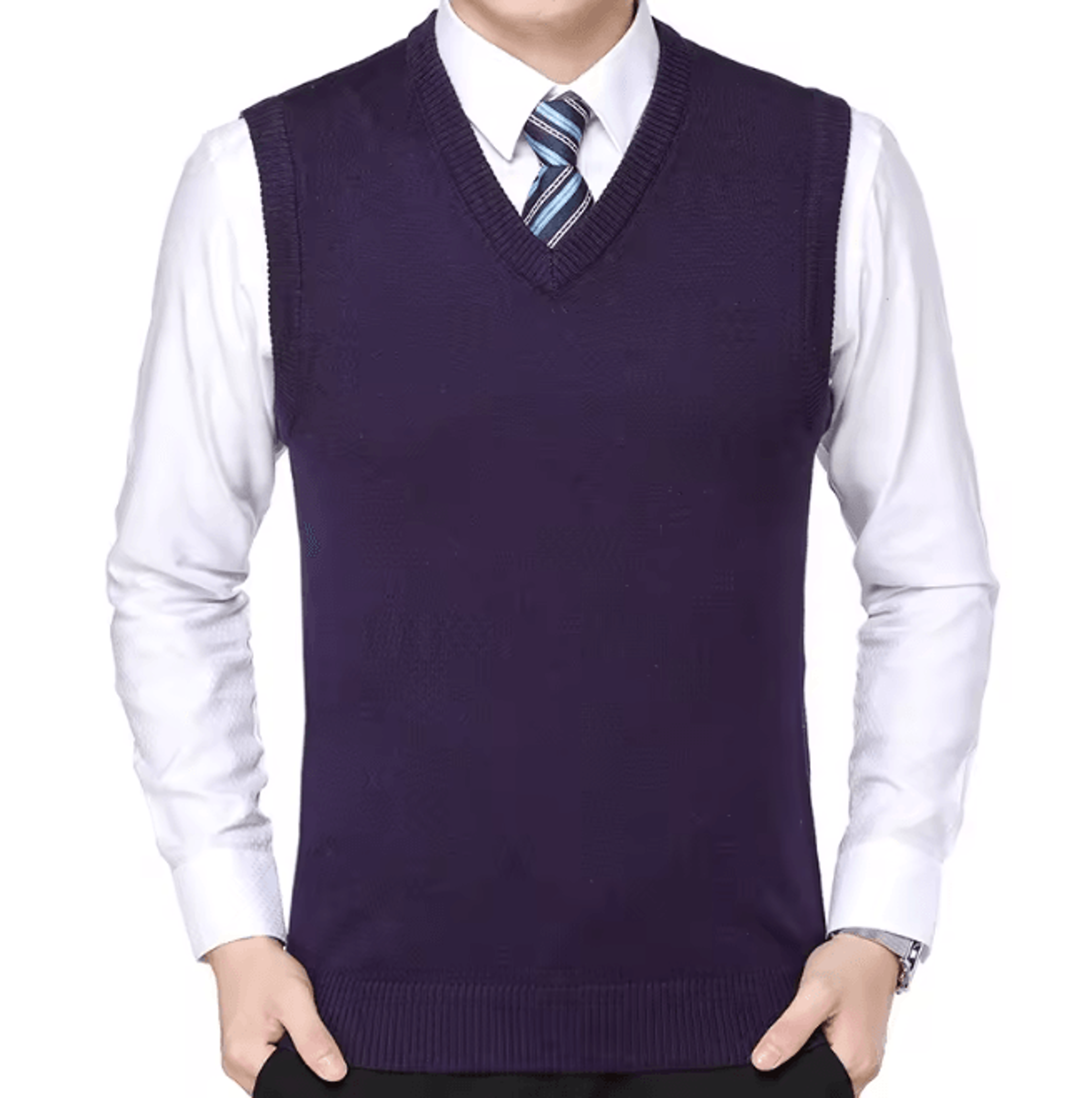 Mens Casual Sweater Vest Warm Knit Autumn Winter Wear 6
