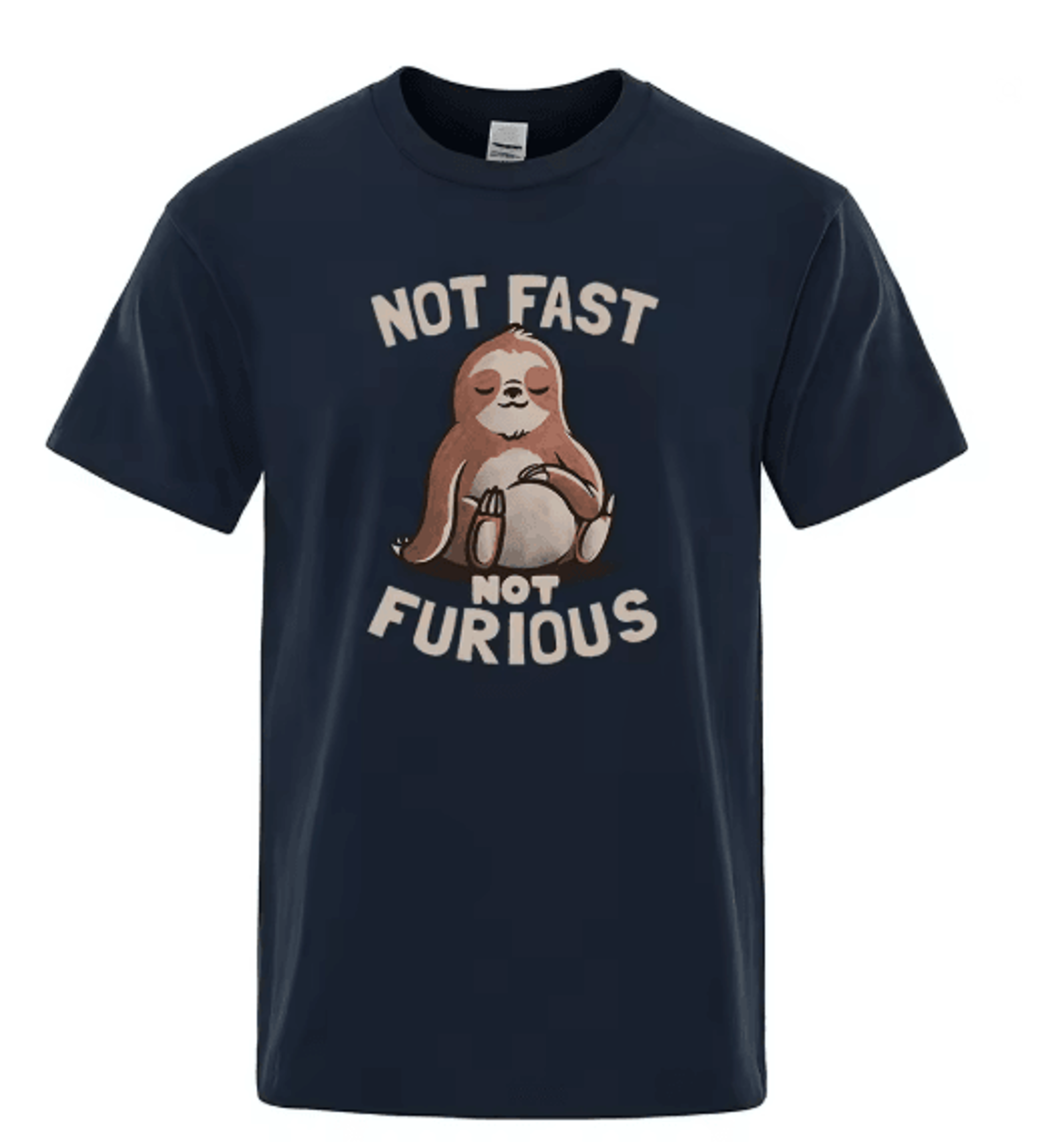 Not Fast Not Furious Sloth Oversized Cotton Streetwear T Shirt 6