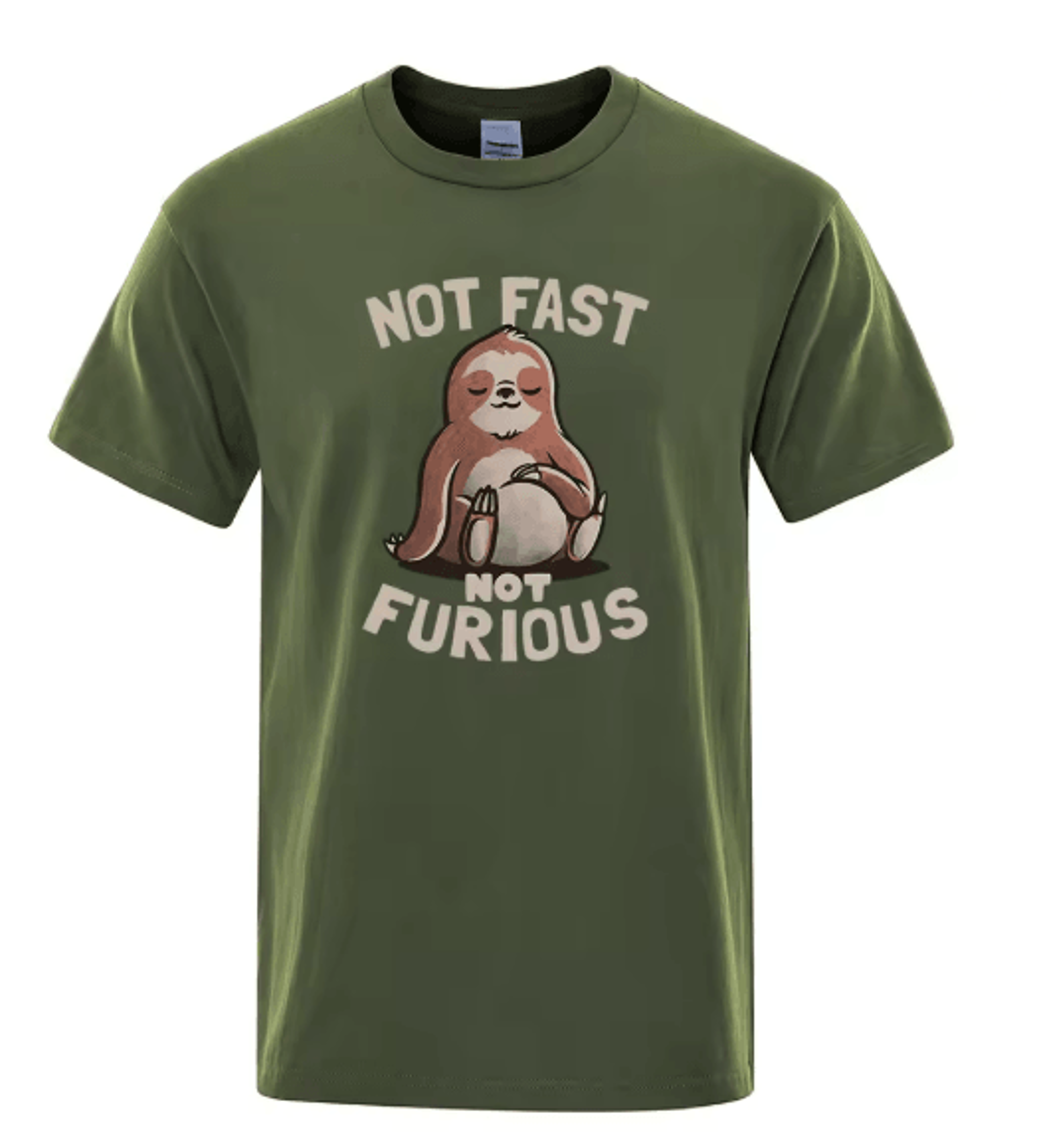 Not Fast Not Furious Sloth Oversized Cotton Streetwear T Shirt 8