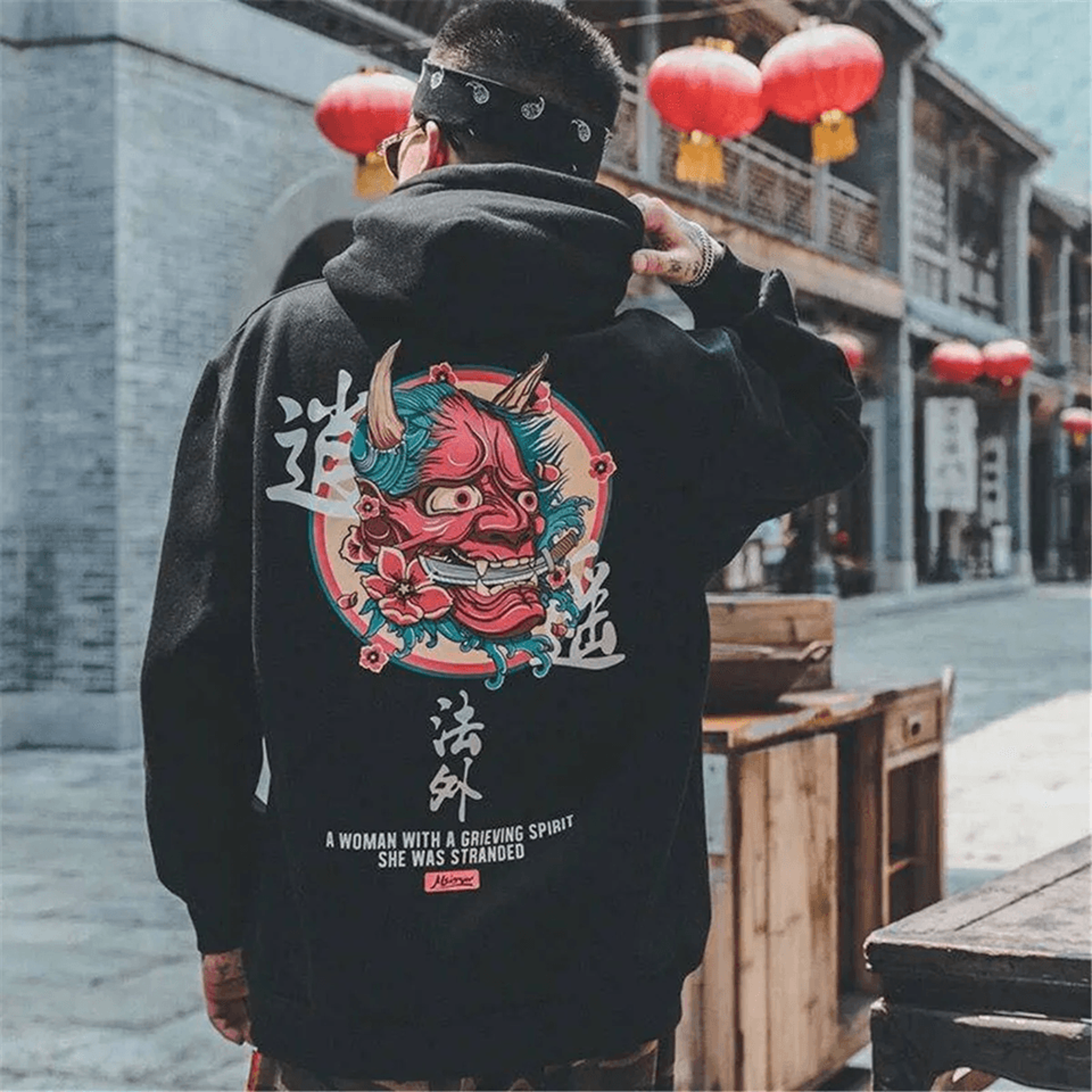 Harajuku Devil Hoodie Oversized Japanese Streetwear Pullover 2