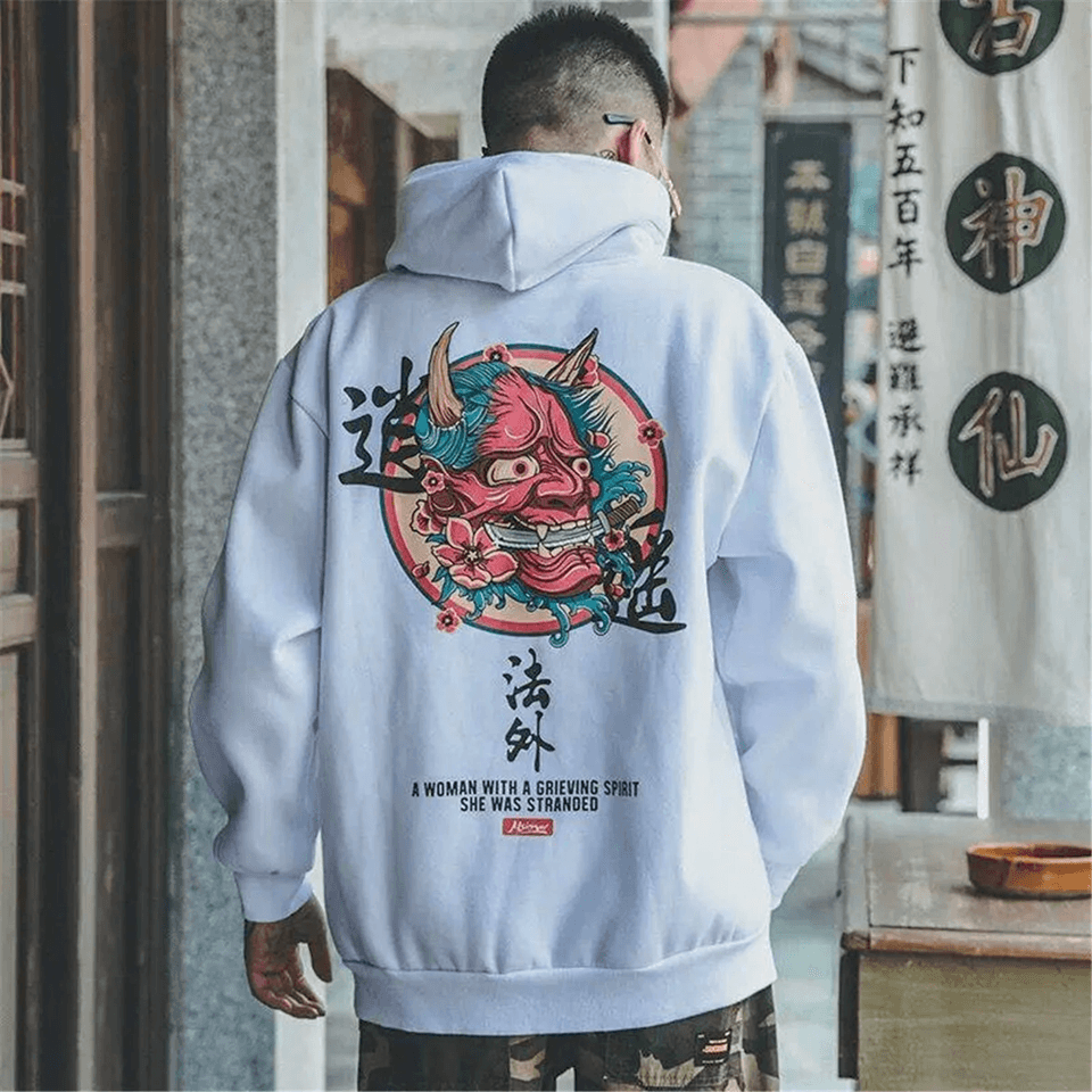 Harajuku Devil Hoodie Oversized Japanese Streetwear Pullover 4