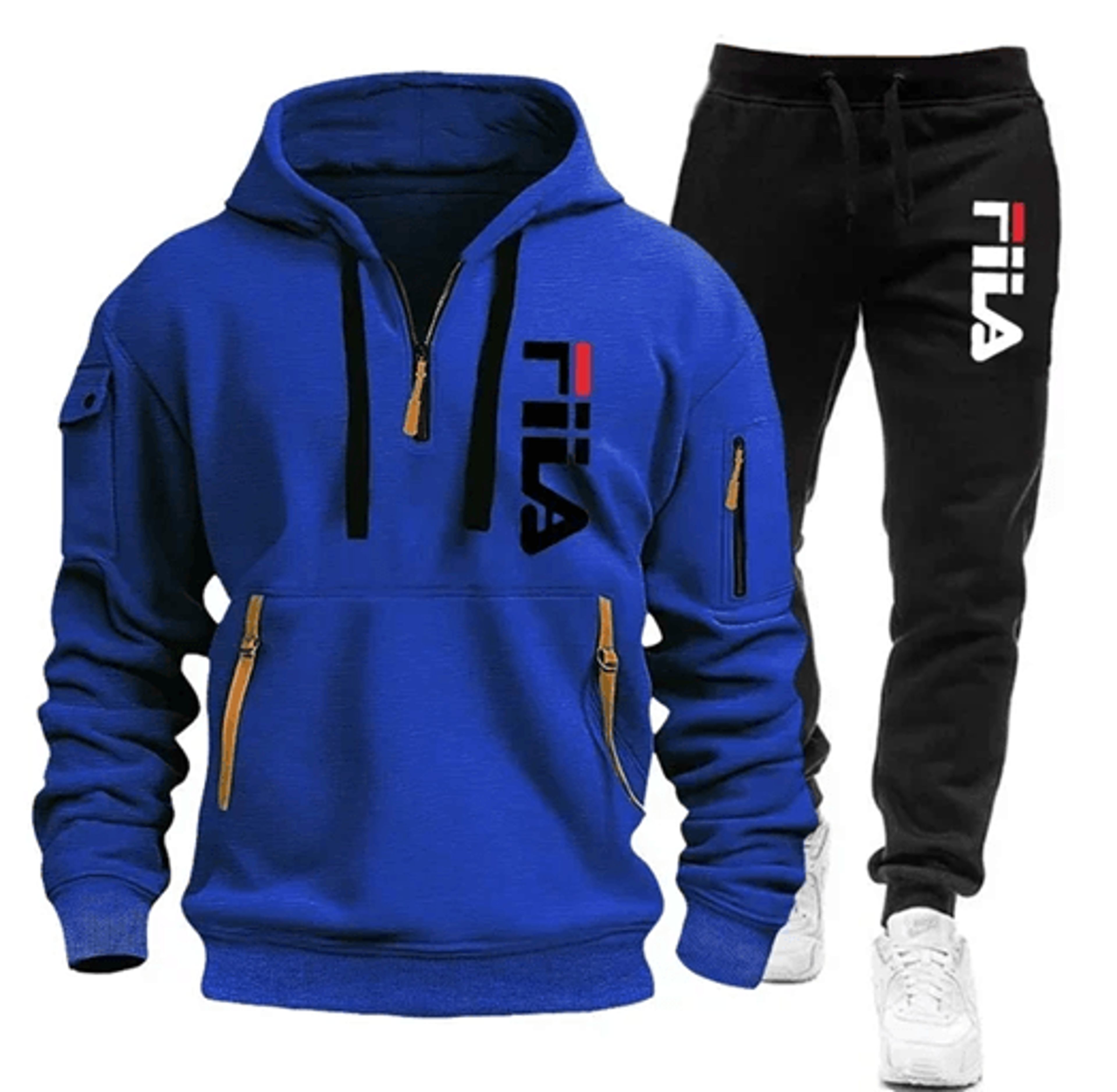 Mens Zip Up Hoodie And Sweatpants Sportswear Set Casual Fitness Jogging Outfit 12