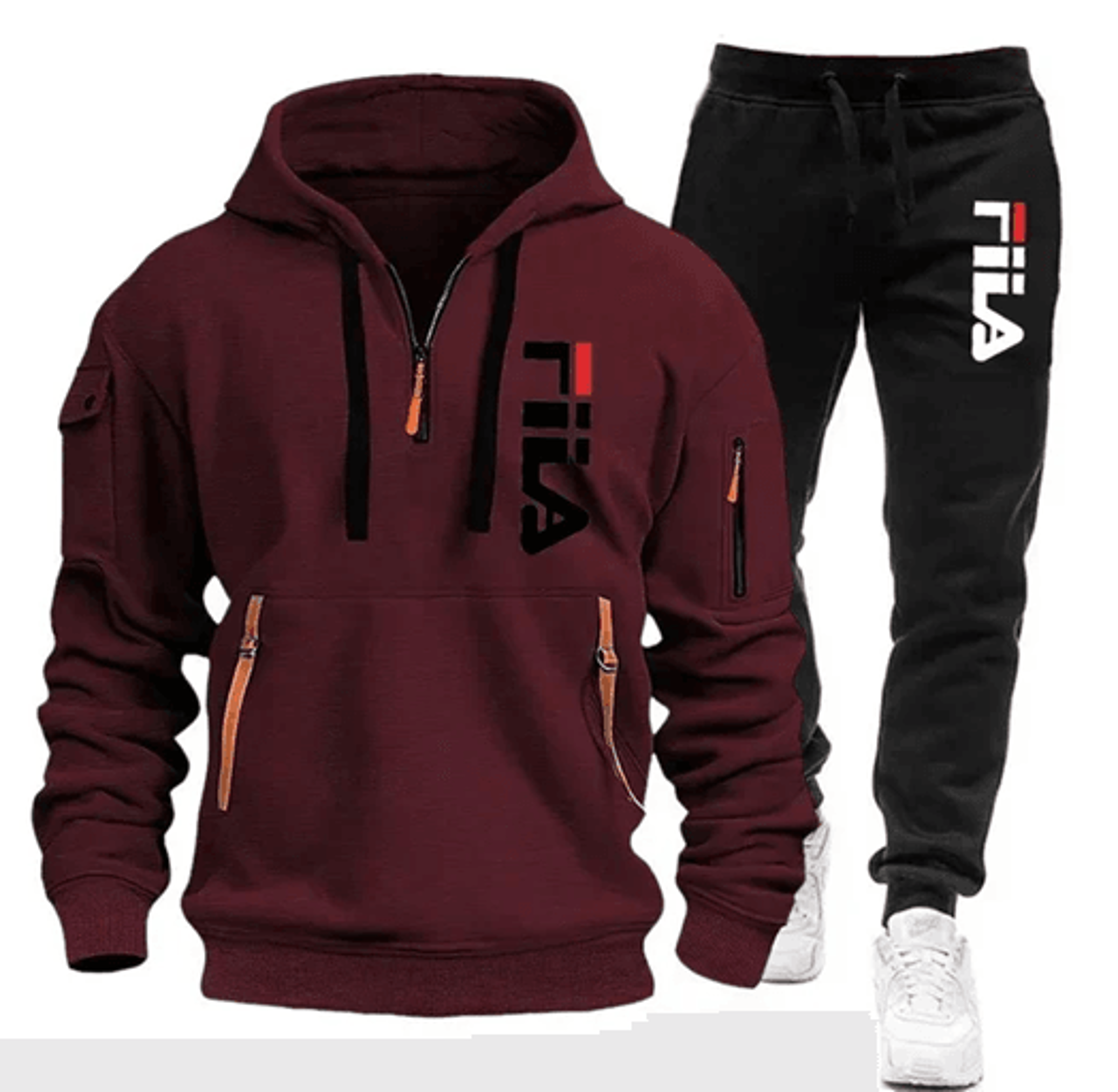 Mens Zip Up Hoodie And Sweatpants Sportswear Set Casual Fitness Jogging Outfit 13
