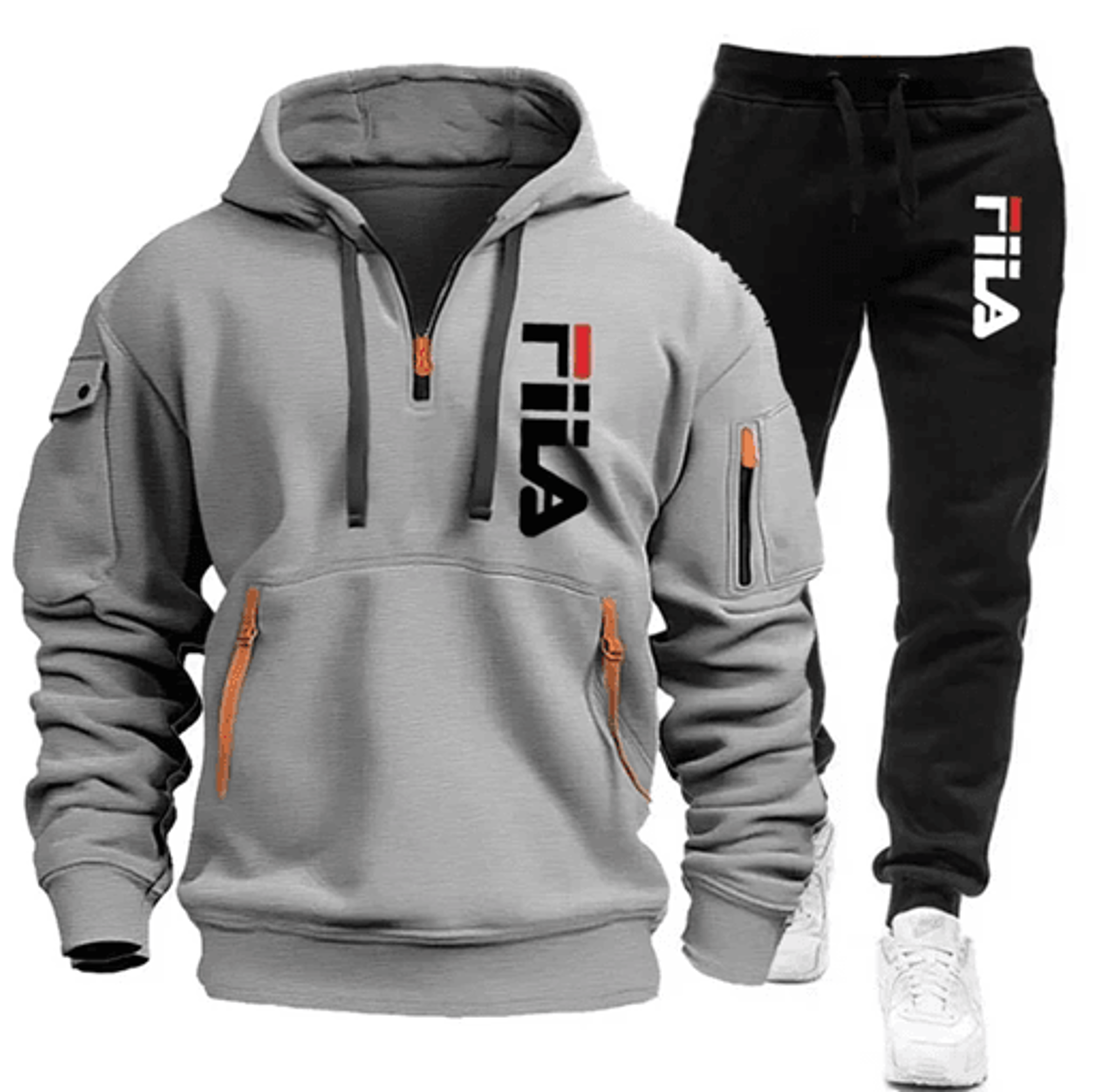Mens Zip Up Hoodie And Sweatpants Sportswear Set Casual Fitness Jogging Outfit 16