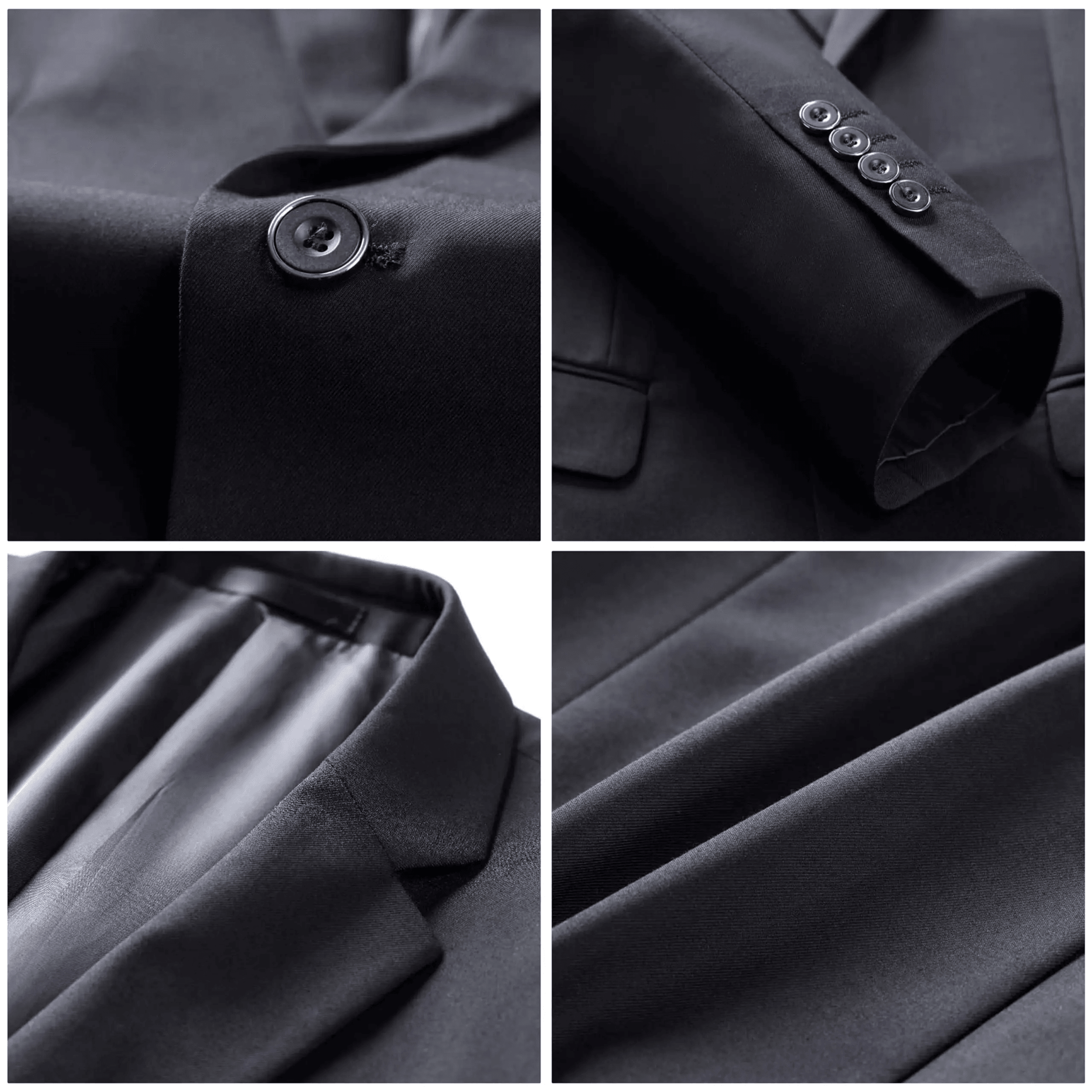 Mens Business Suit Set Regular Fit Formal Tuxedo Jacket And Trousers 2