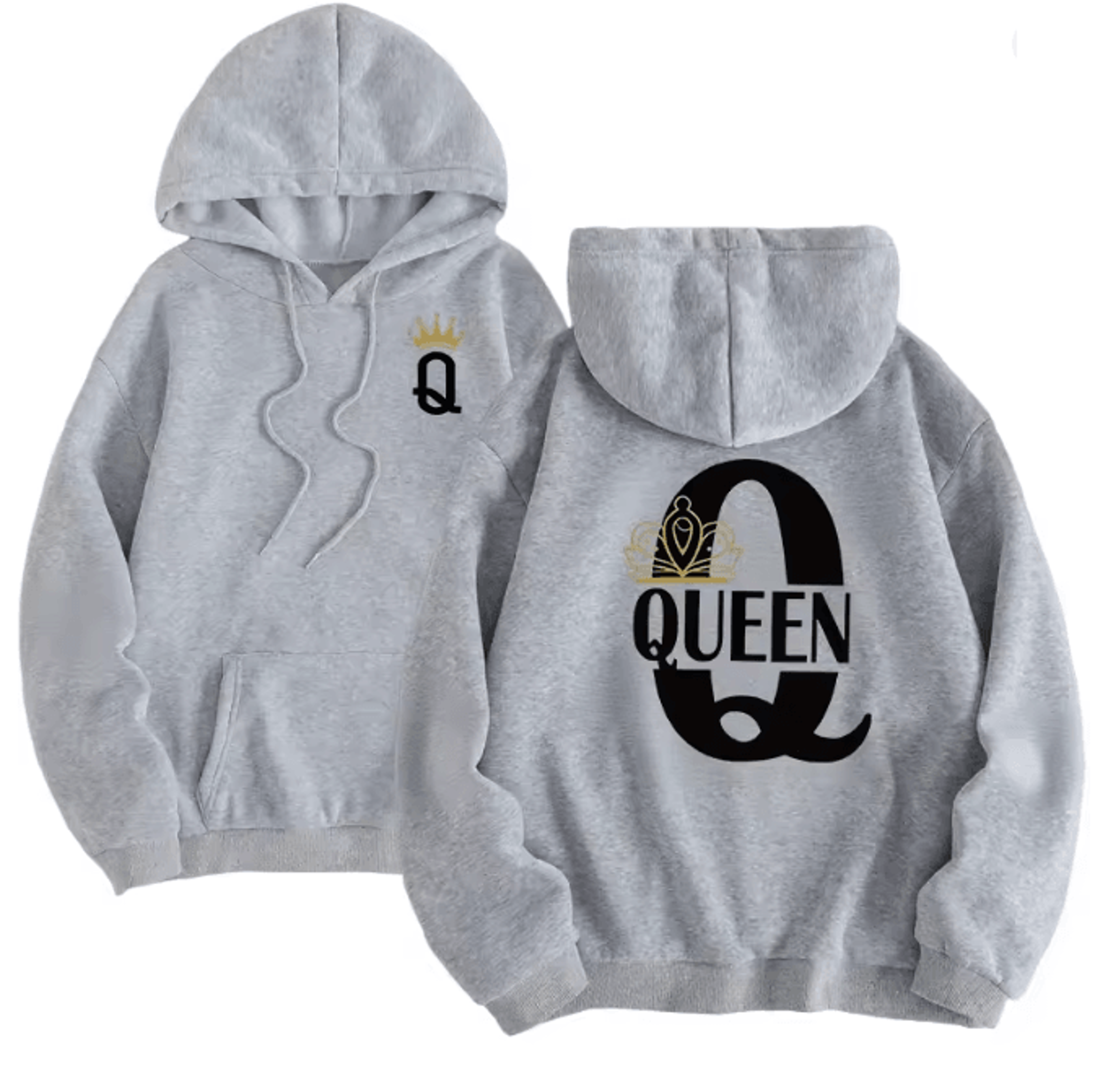 King Queen Matching Hoodies Casual Pullover Sweatshirts For Couples 11
