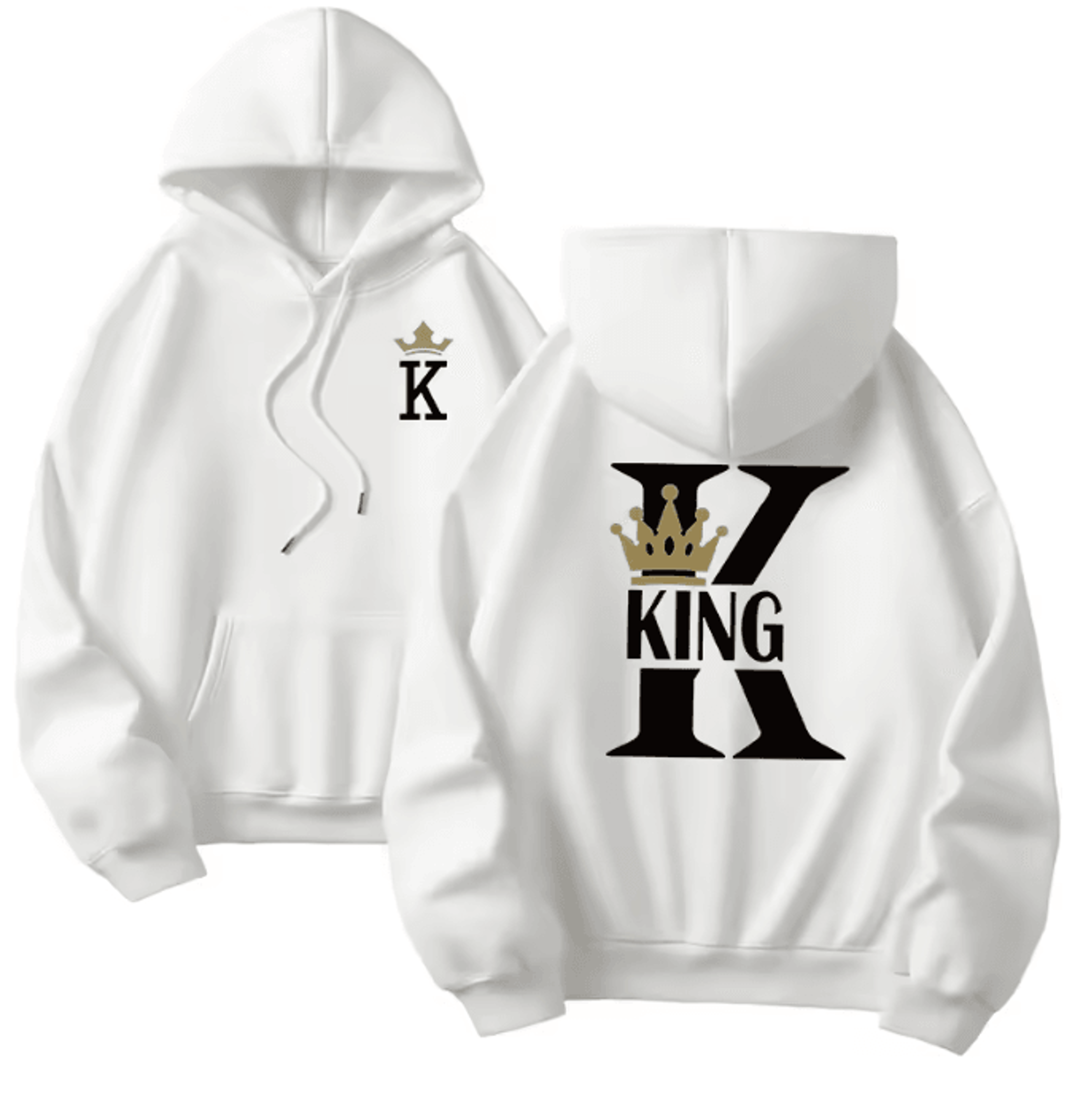 King Queen Matching Hoodies Casual Pullover Sweatshirts For Couples 3