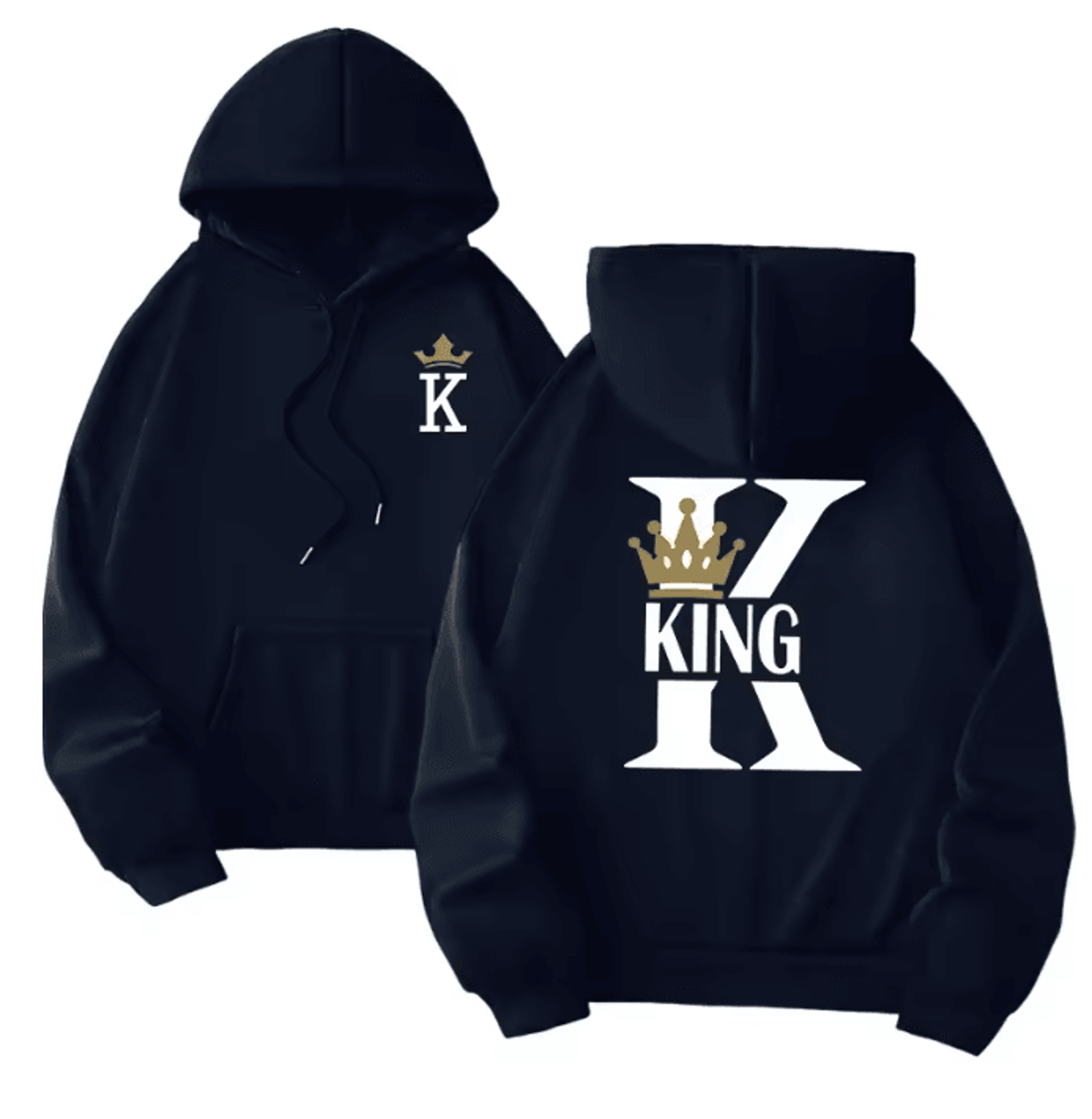 King Queen Matching Hoodies Casual Pullover Sweatshirts For Couples 7