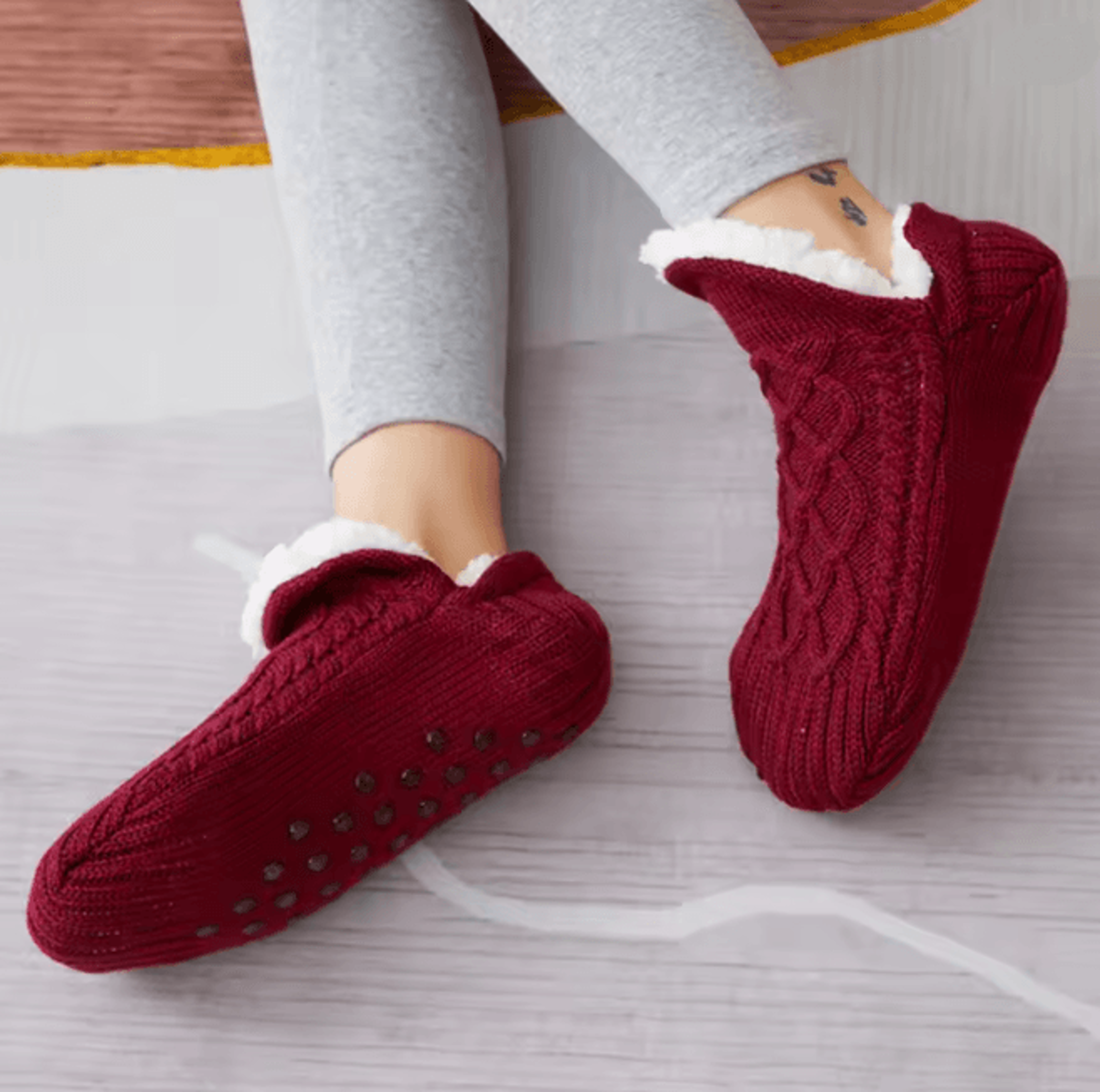 Mens Thermal Slipper Socks Warm Non Slip Fuzzy Home Wear 8