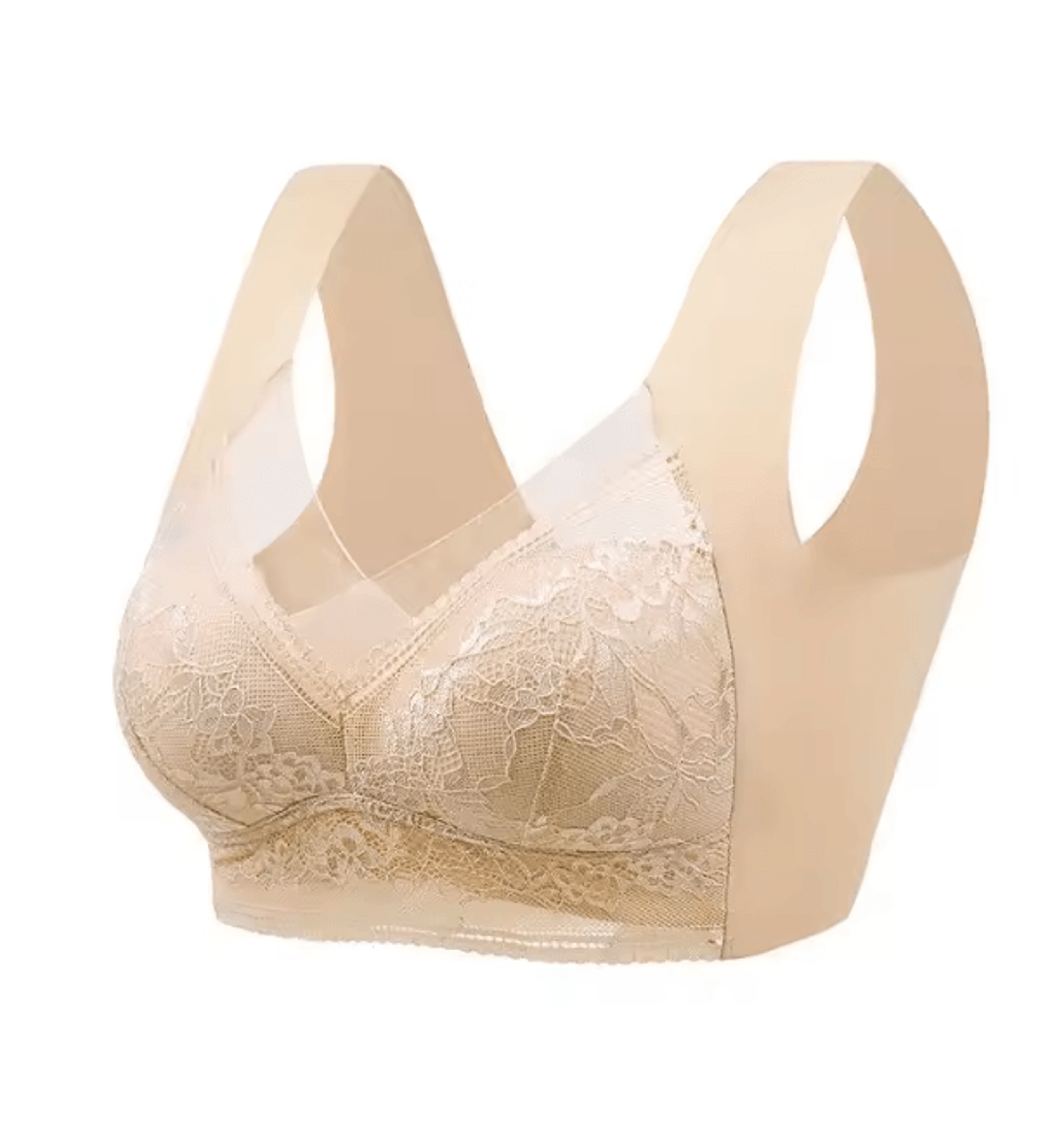 Plus Size Ice Silk Seamless Wireless Bralette With Lace Support 7