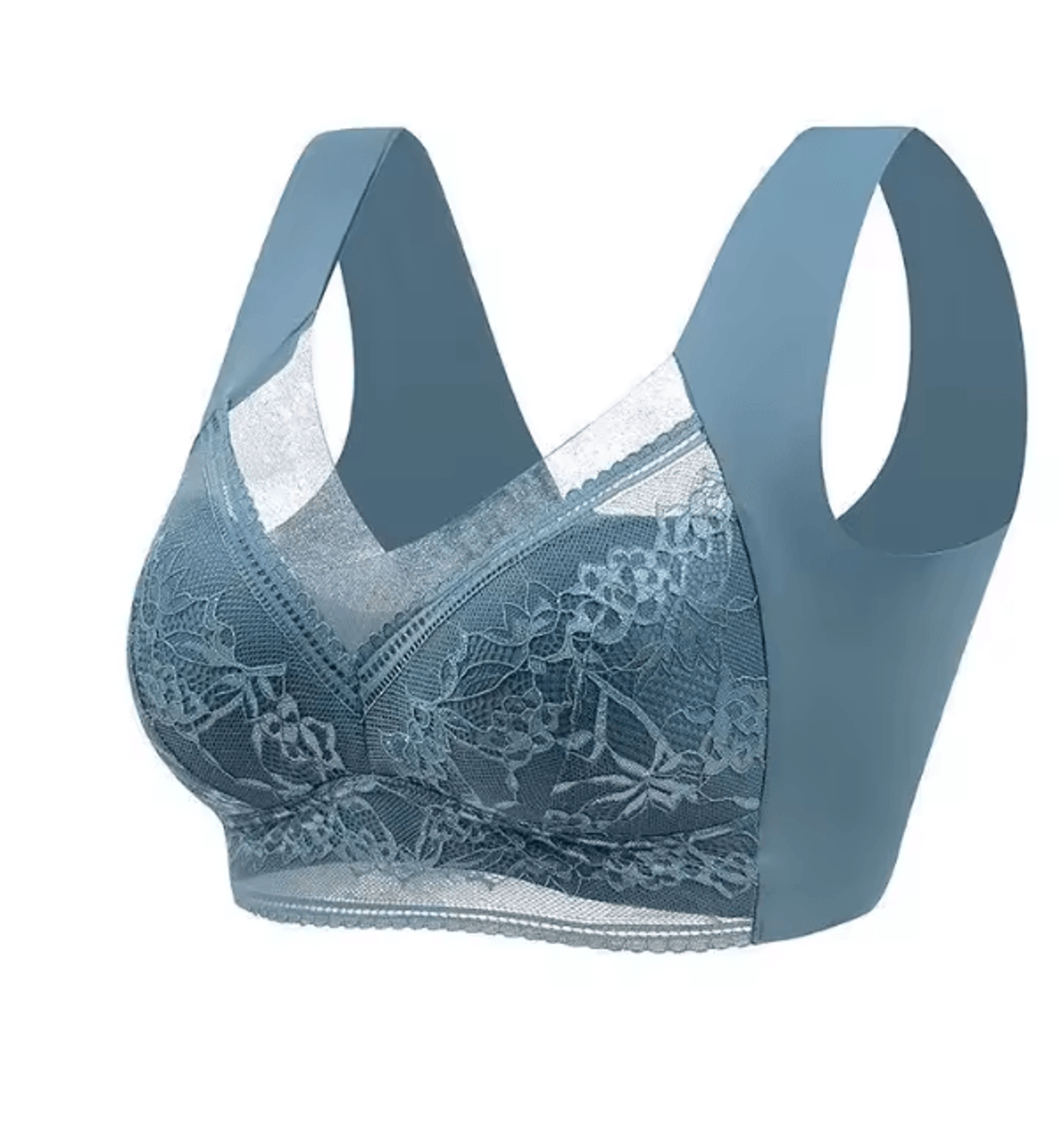 Plus Size Ice Silk Seamless Wireless Bralette With Lace Support 9