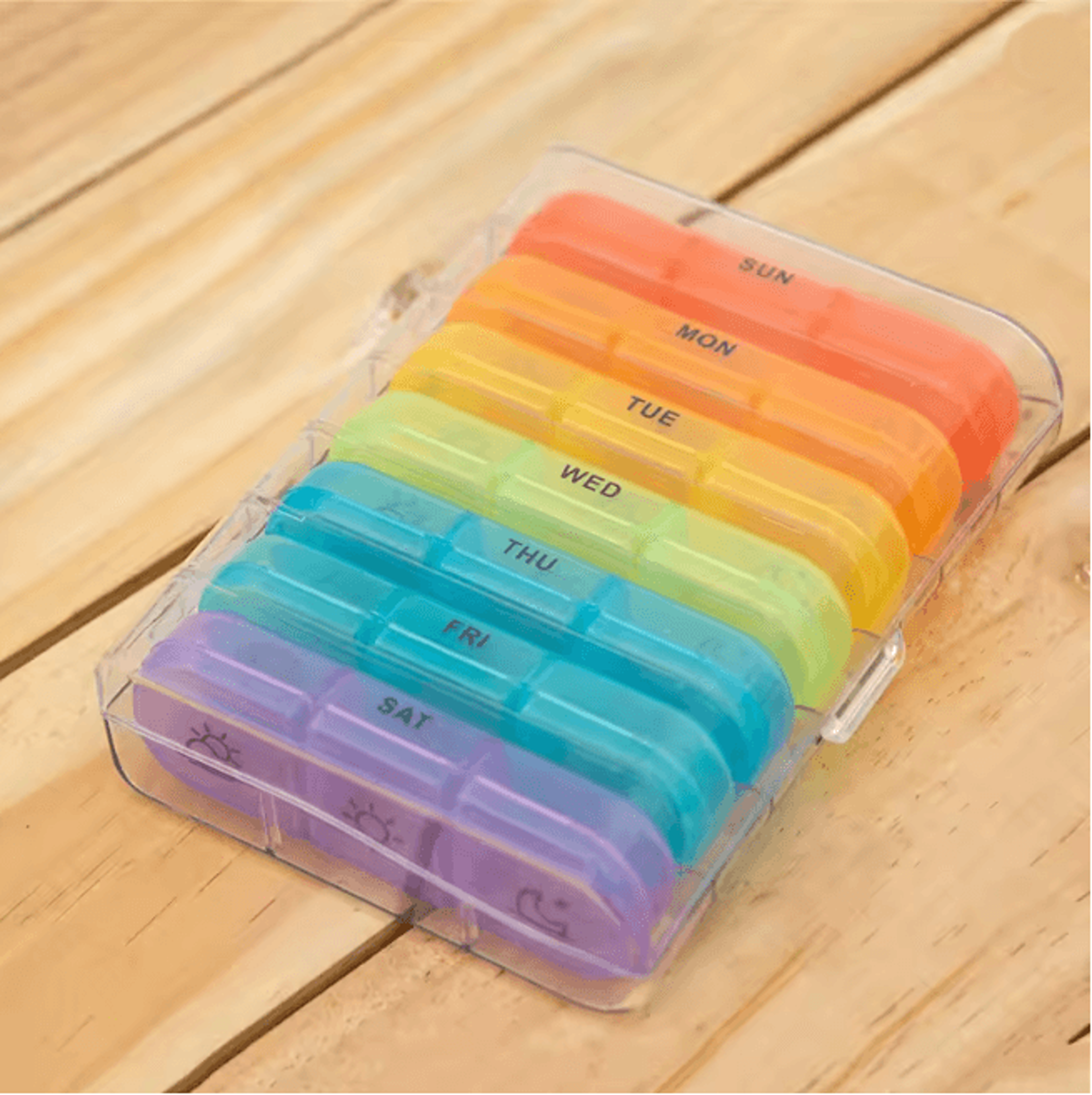 Weekly Pill Organizer 21 Compartment Portable Medicine Box 4