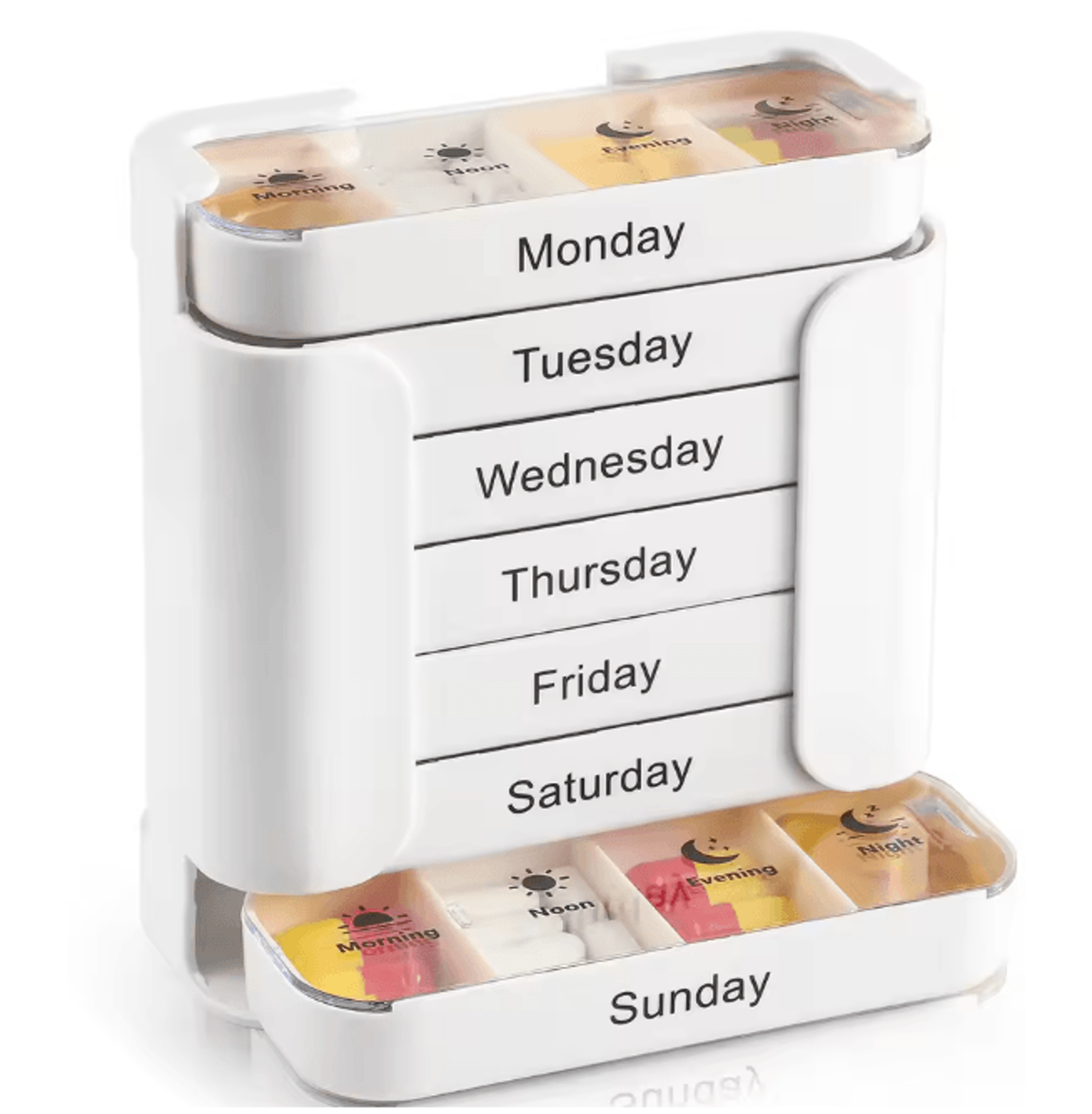 7 Day Weekly Pill Organizer 28 Compartment Portable Medicine Box 5