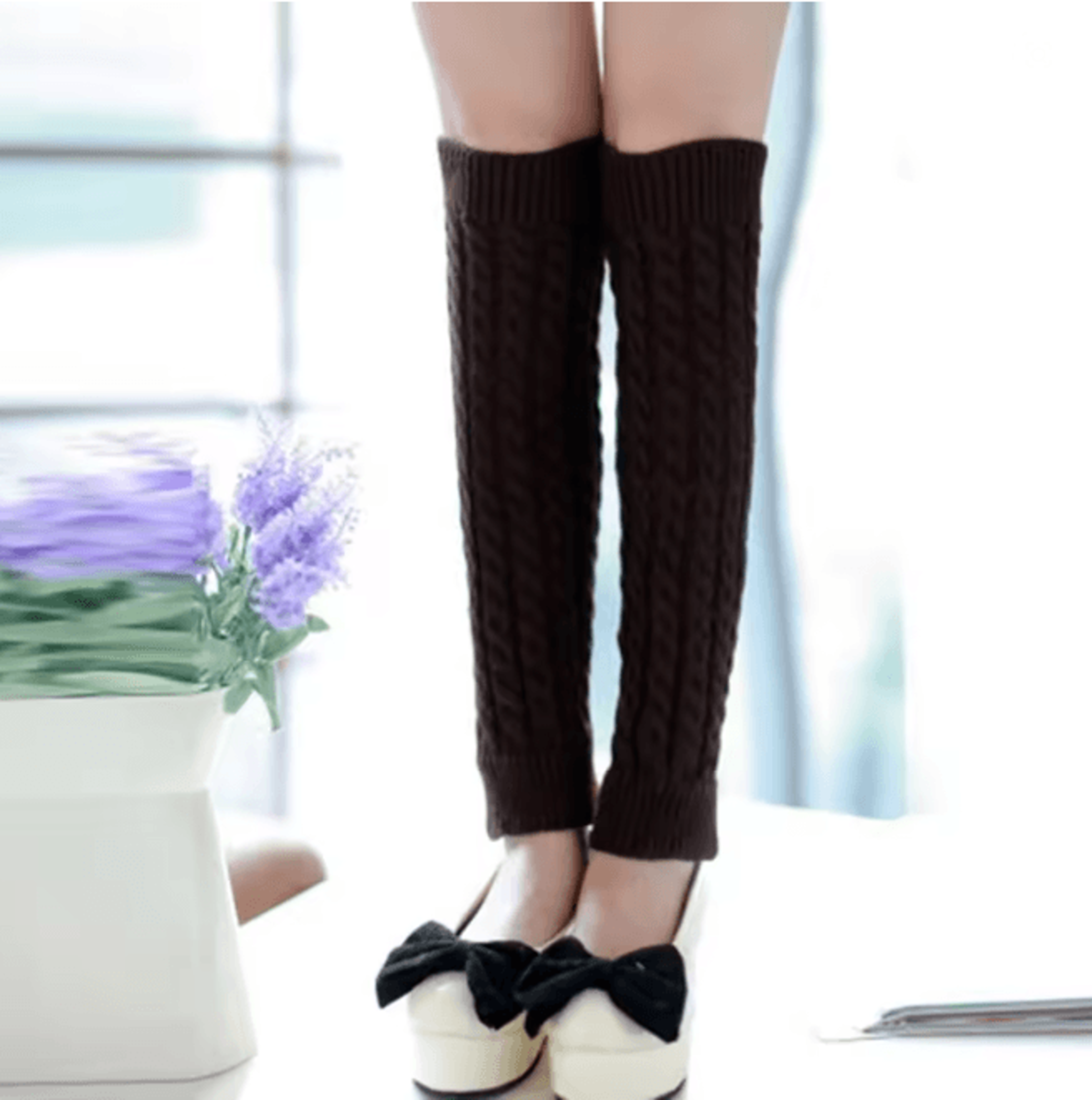 Womens Floral Knit Leg Warmers For Autumn And Winter 8