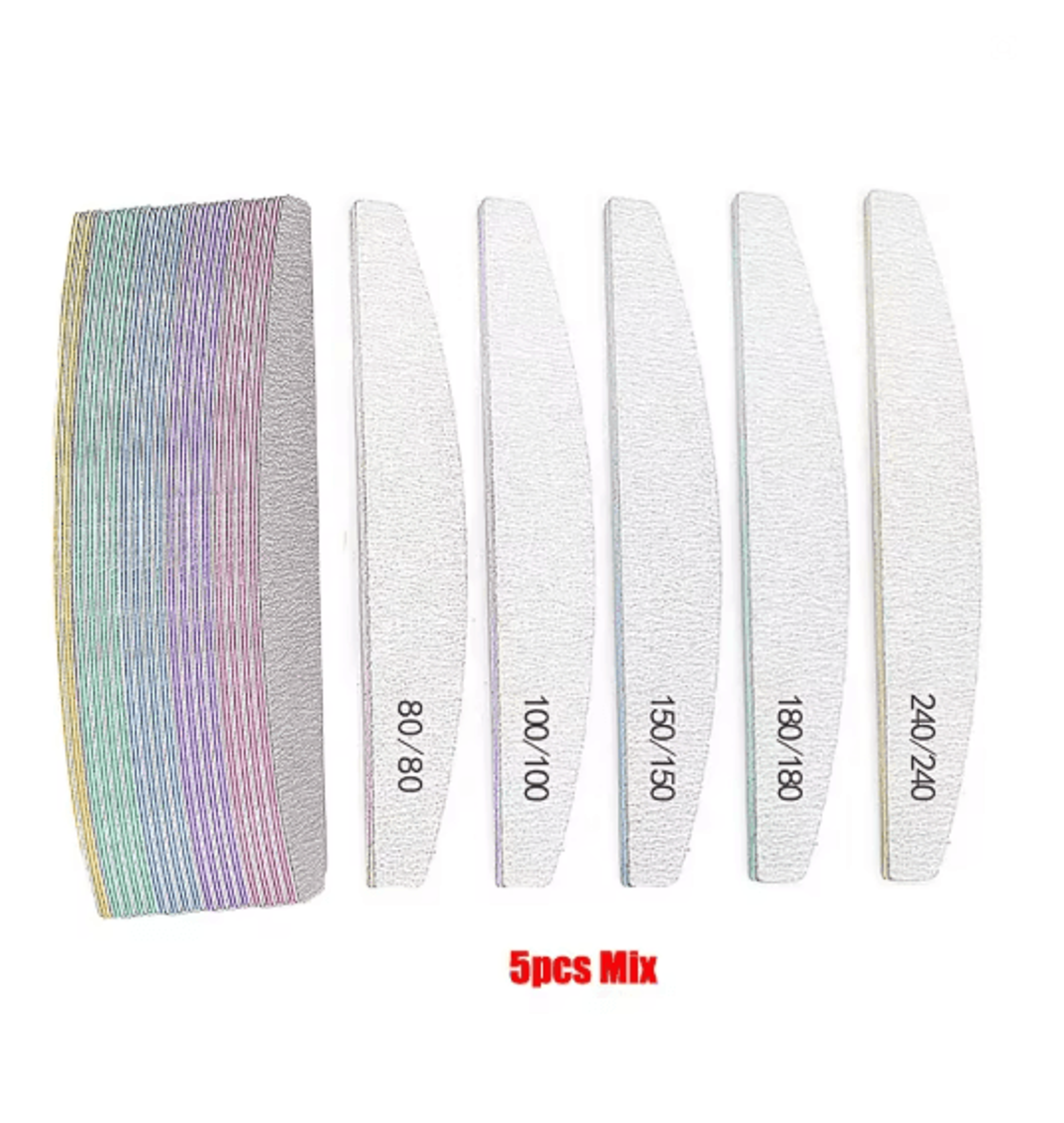 Professional Nail File Set Multi Grit Sandpaper Manicure Tools 5 Piece 8