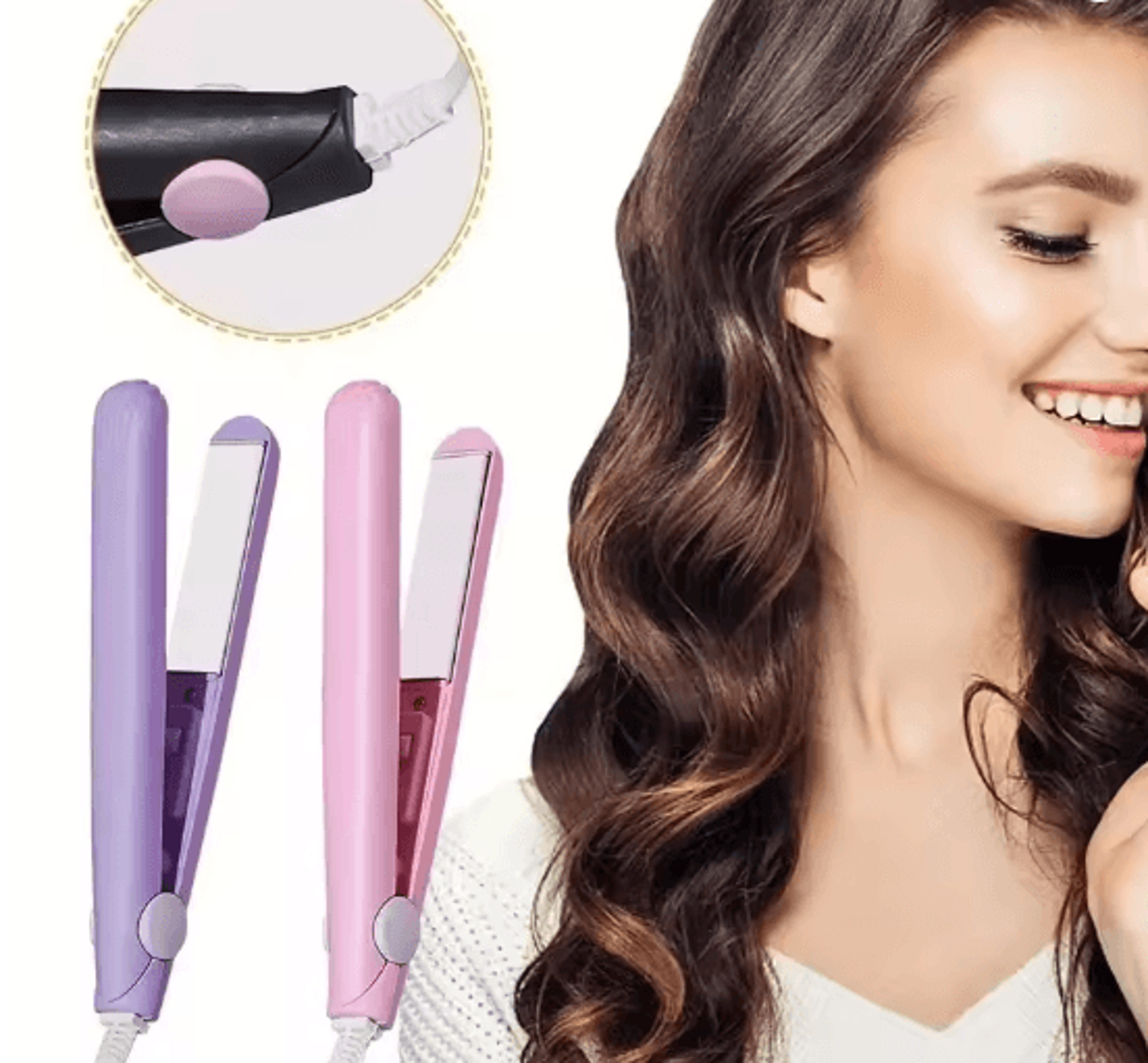 Mini Hair Straightener Fast Heating Dual Use Styling Tool 0