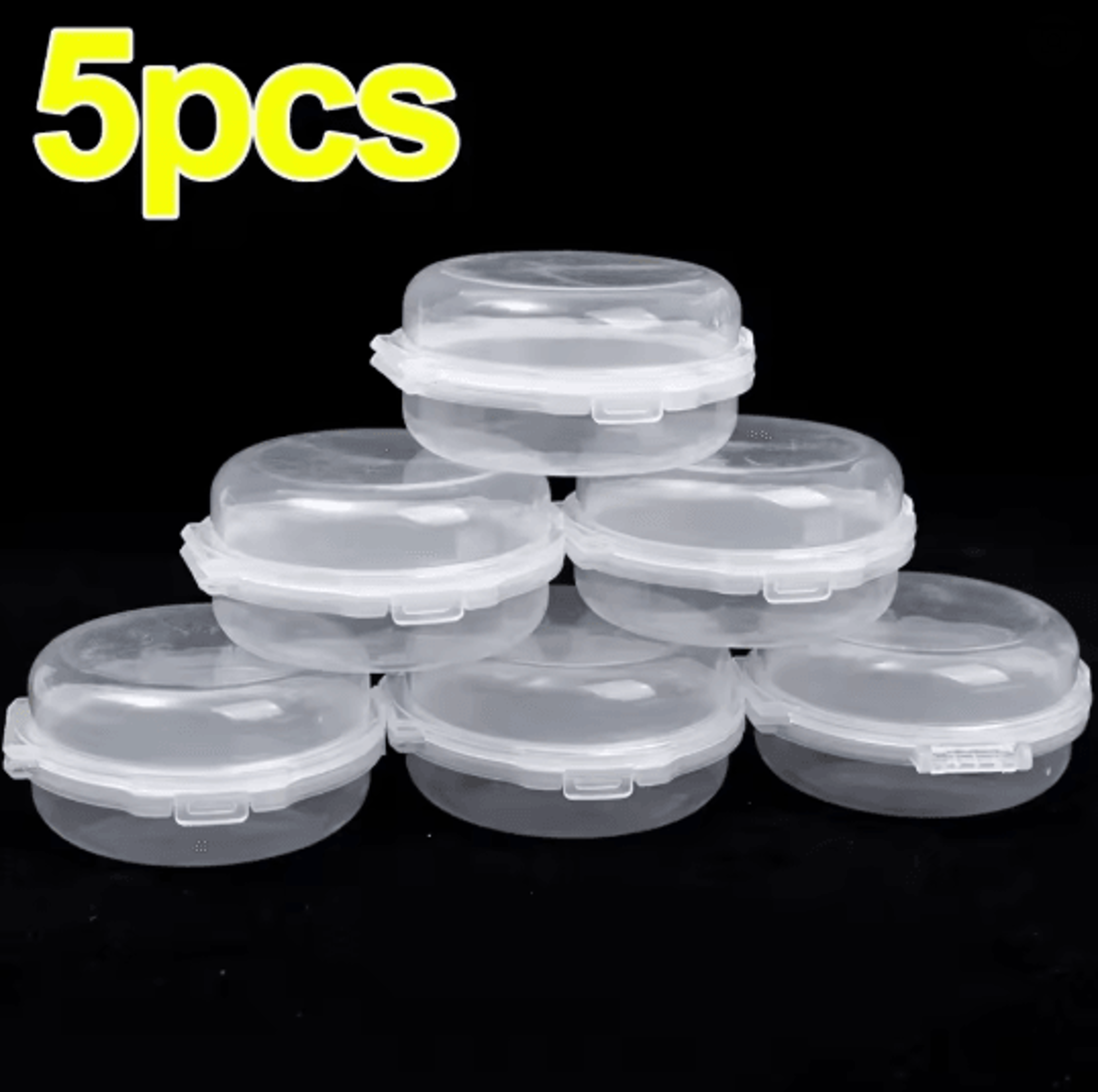 5PCS Double Layer Makeup Puff Storage Box Dust Proof Compact Case 0
