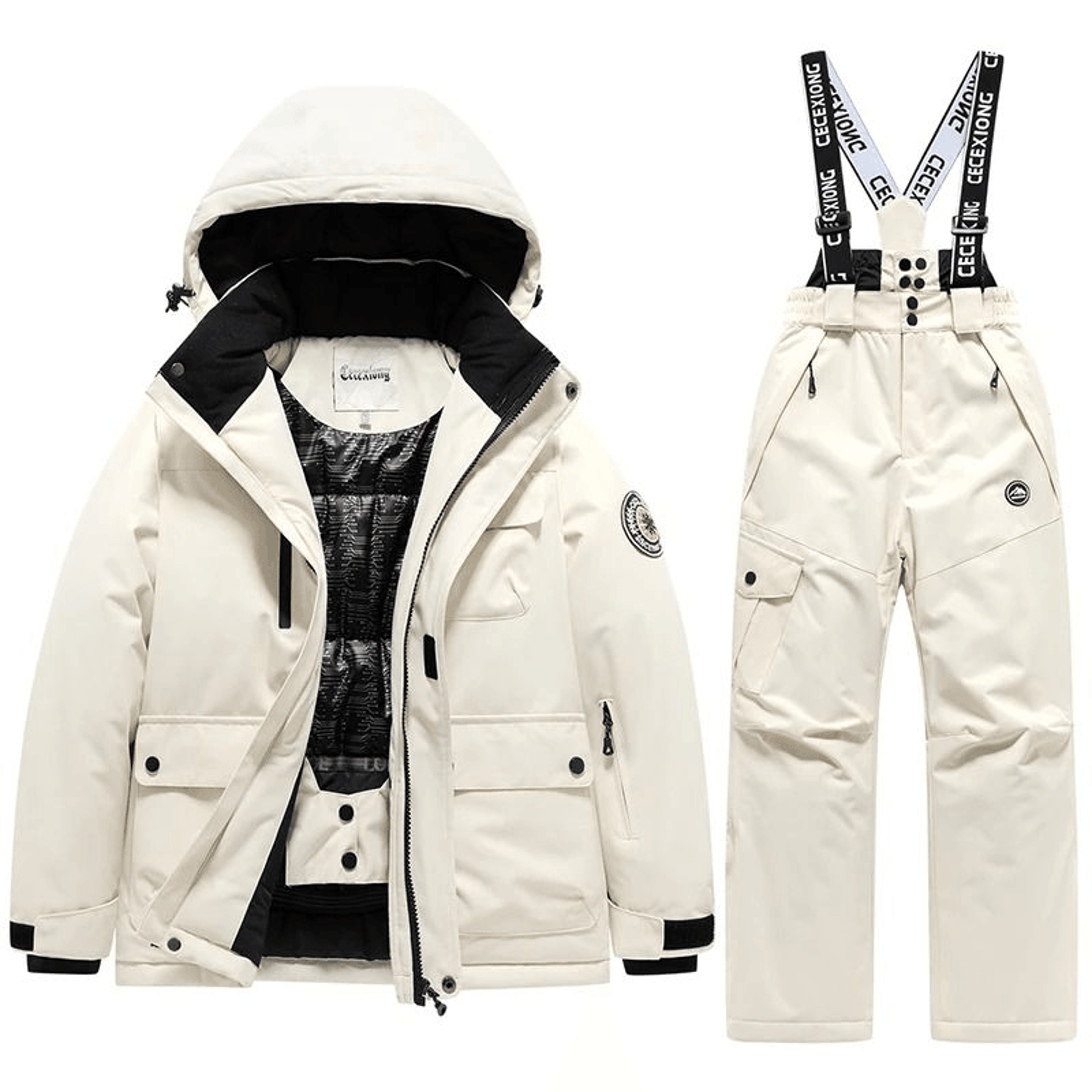 kids waterproof ski suit set, warm jacket & pants for snowy days