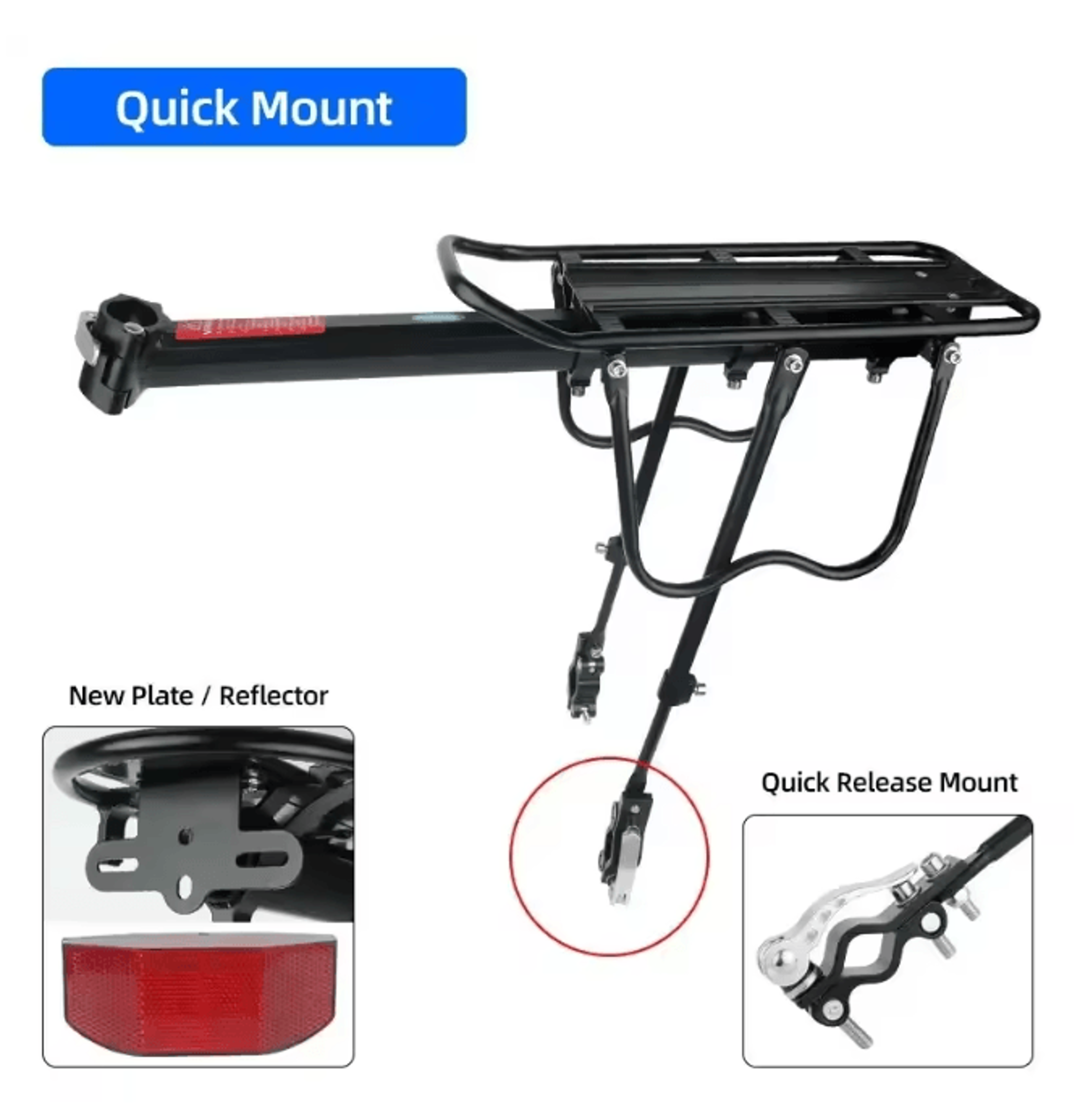 TrailCarry Bike Luggage Rack Rear Bag Support For Mountain And Fat Bikes 3