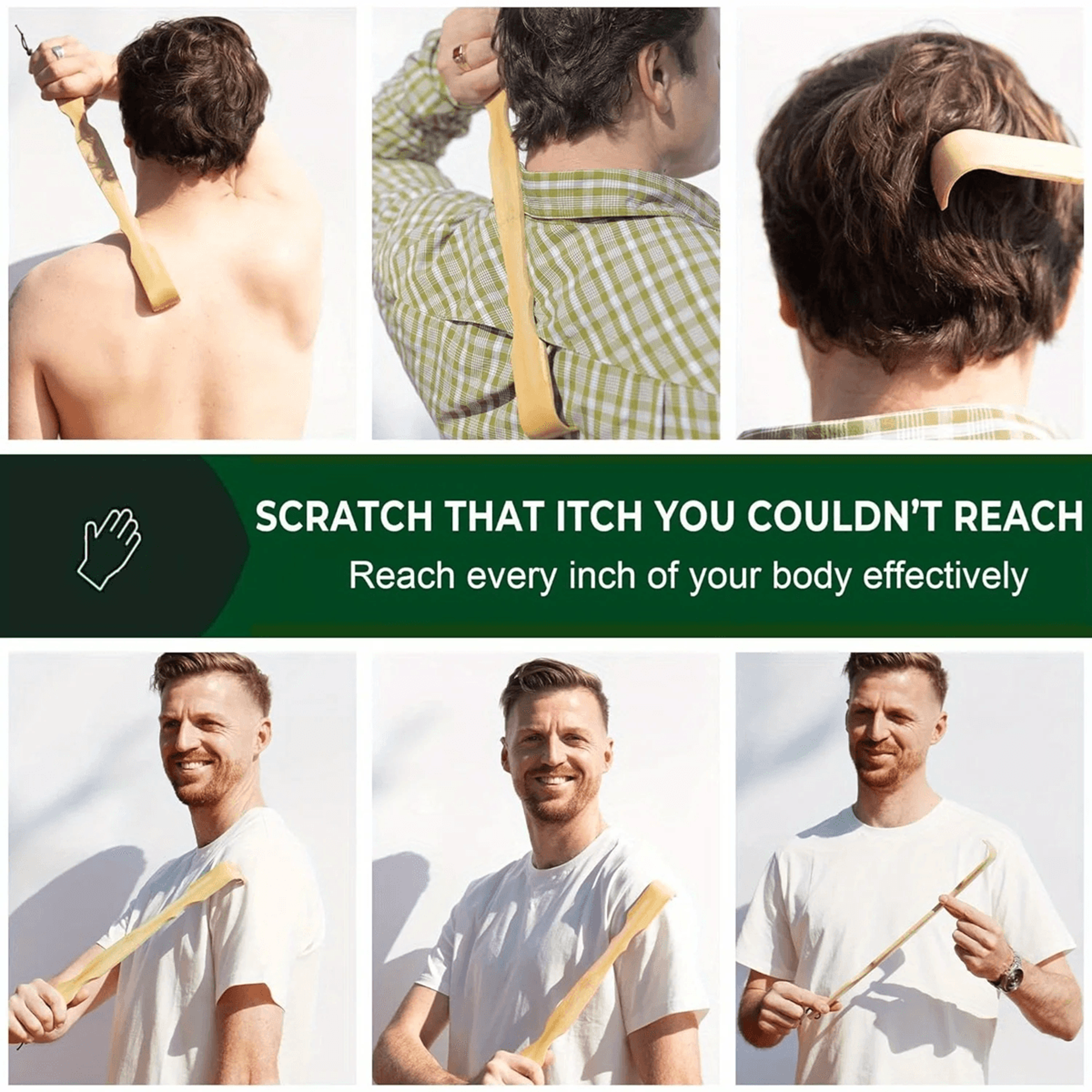 Bamboo Back Scratcher Massage Stick Long Handle Body Massager 1