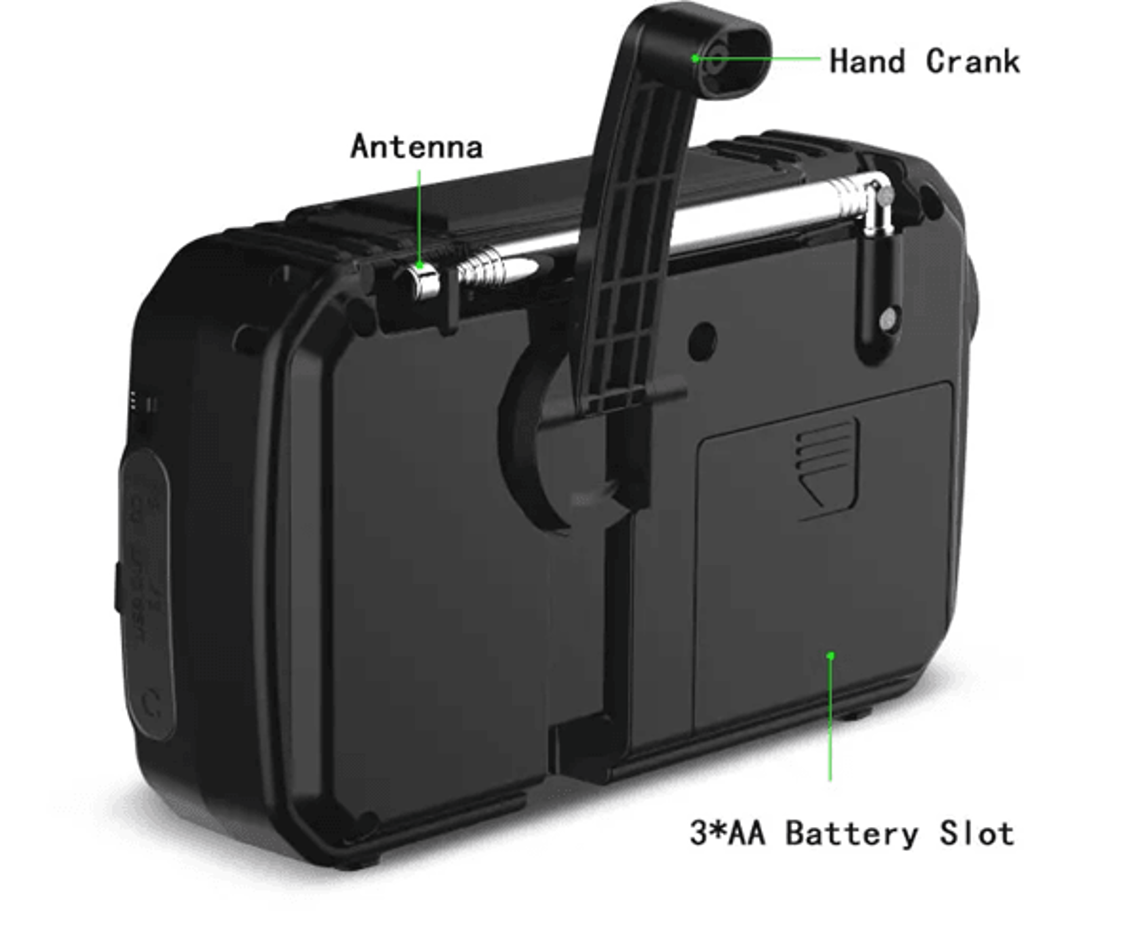 Emergency Hand Crank Solar Radio With Flashlight And Power Bank 1